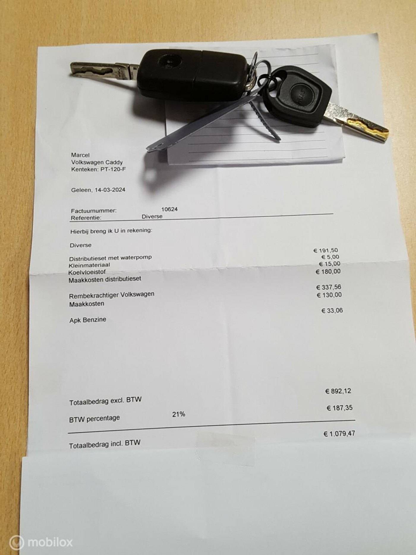 Foto van Volkswagen Caddy Combi