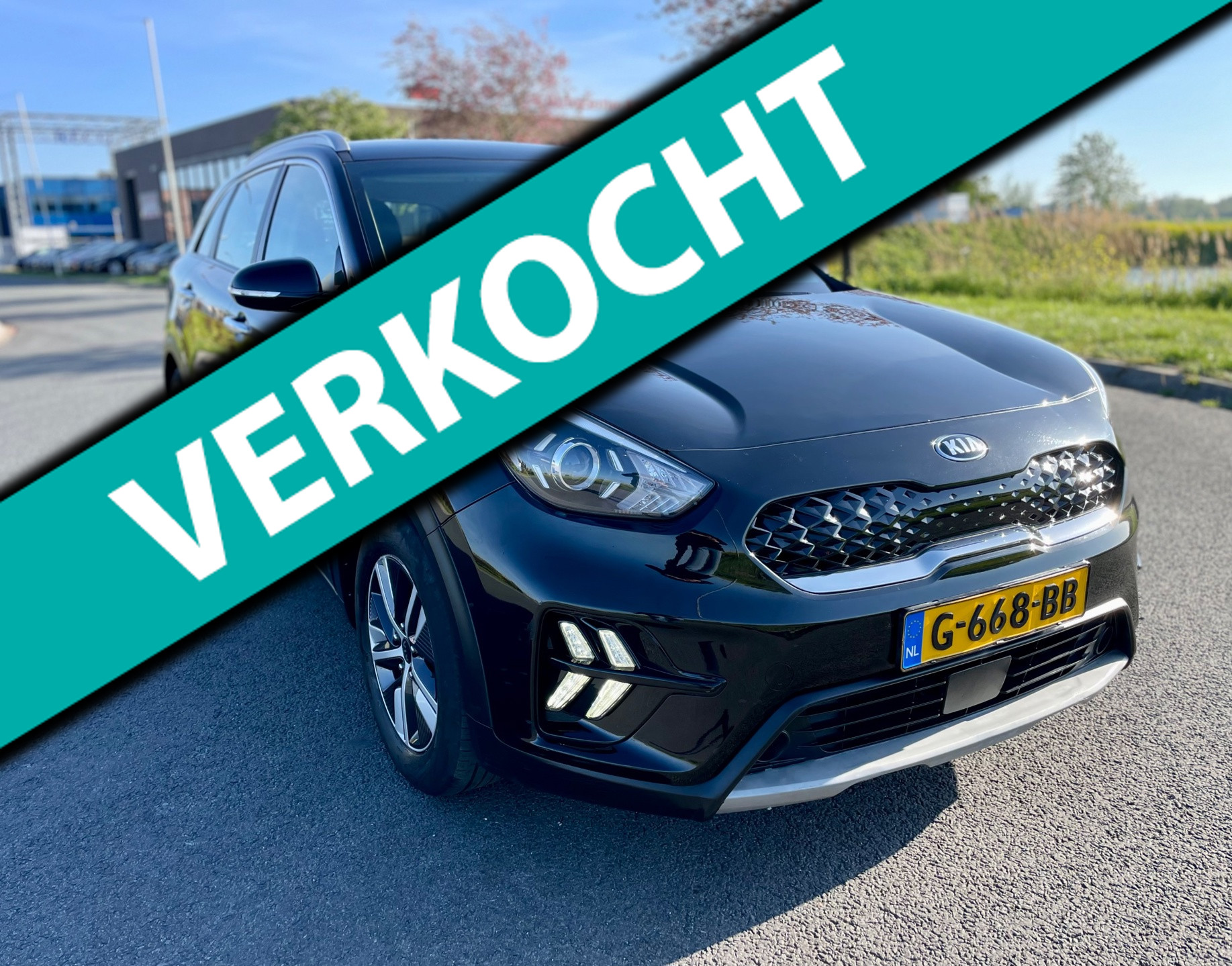 Kia Niro 1.6 GDi Hybrid DynamicLine, Aut, Acc, Pdc, Cam, Navi, Carplay, Lmv, Half leder, 2e eig afk, Geen import, Nap, Goed oh! 2019 - voorkant