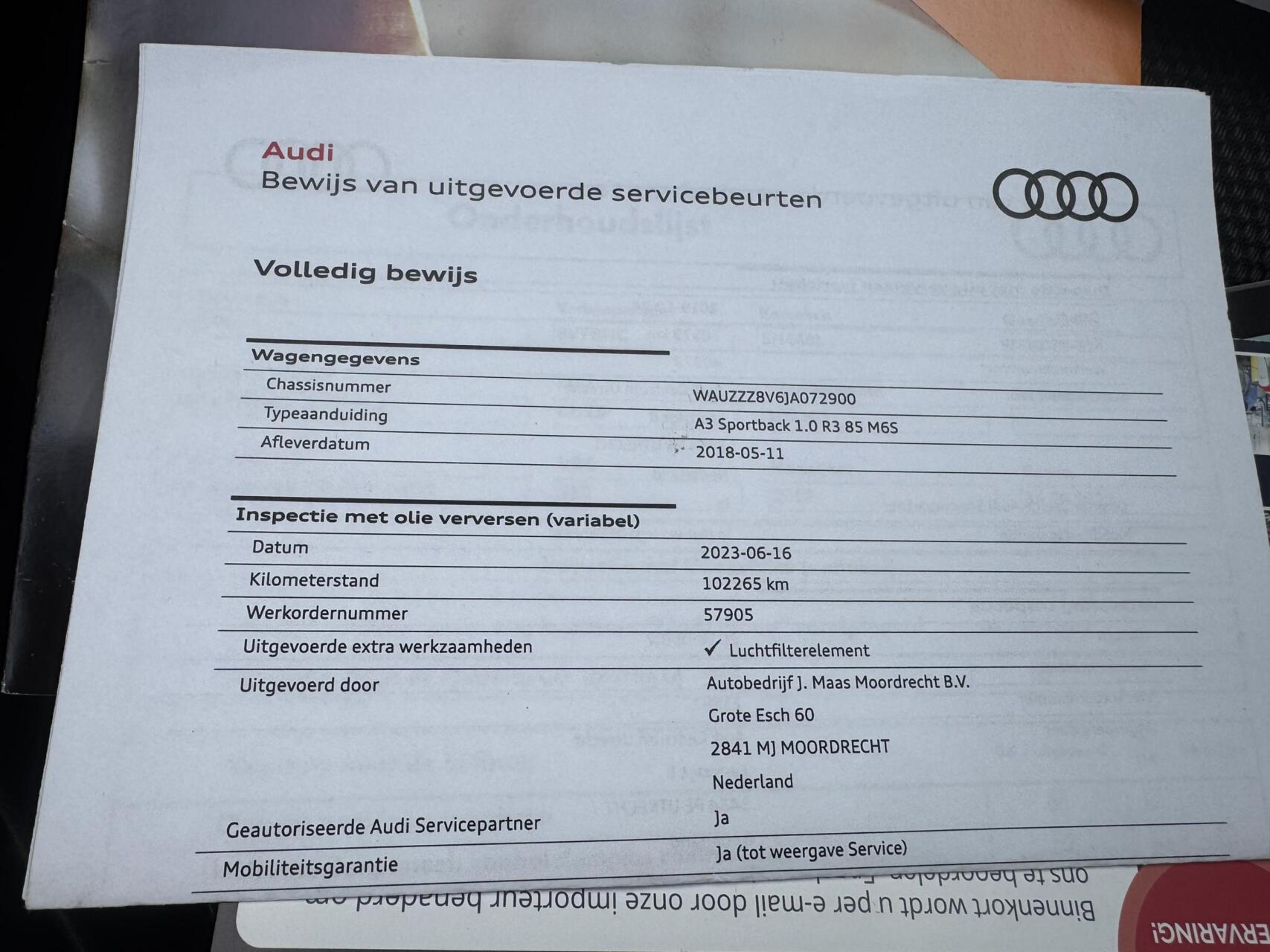 Foto van Audi A3 Sportback