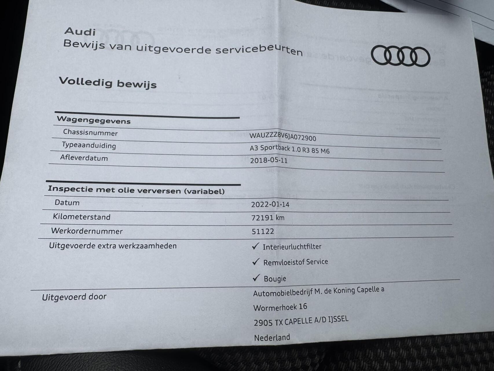 Foto van Audi A3 Sportback