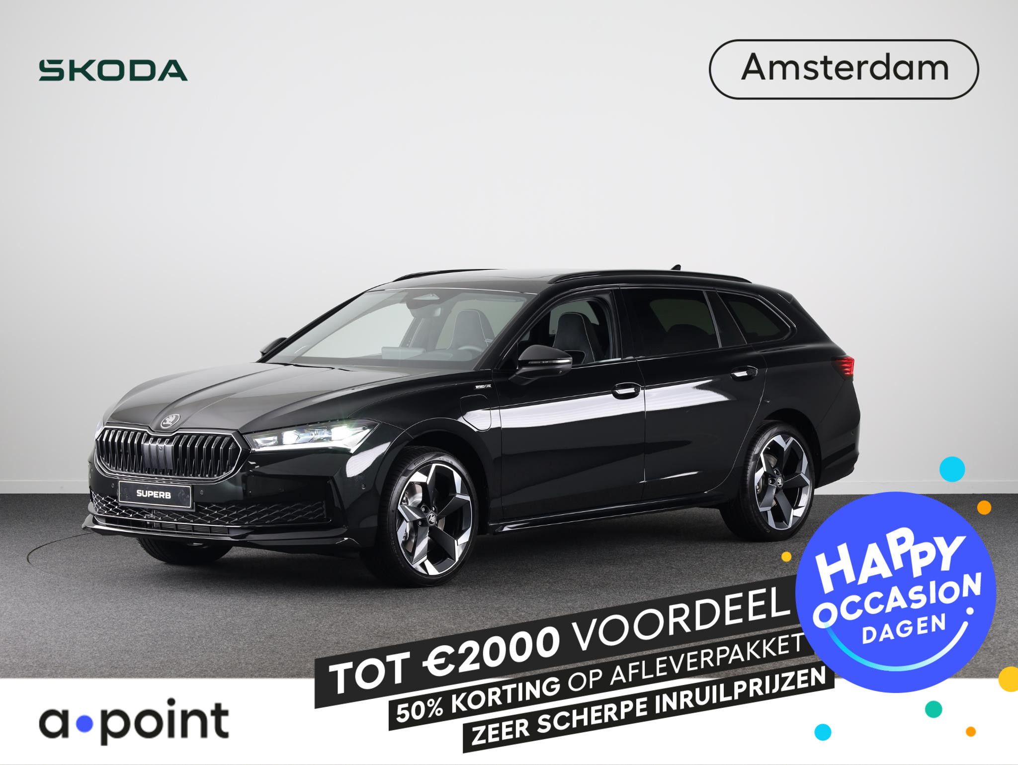 Škoda Superb Combi Sportline Business PHEV 1.5 TSI 204 pk 6 versn. 2026 - voorkant