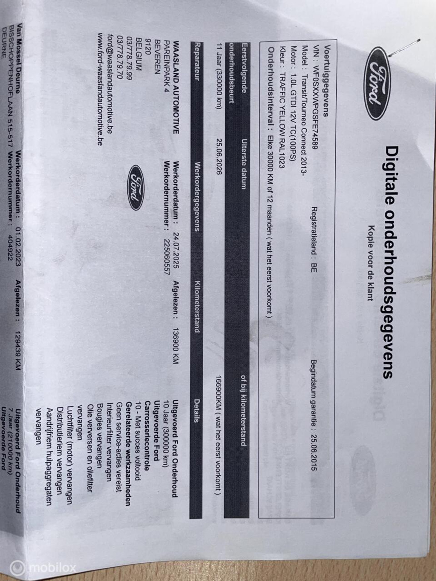 Foto van Ford Transit Connect