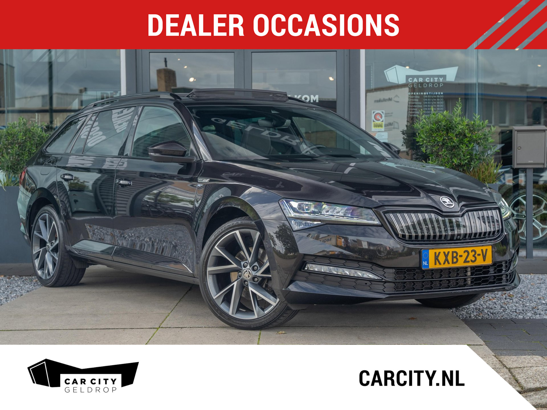 Skoda Superb Combi 1.4 TSI iV 218pk PHEV Sportline | Panoramadak | Trekhaak | 360 Camera 2023 - voorkant