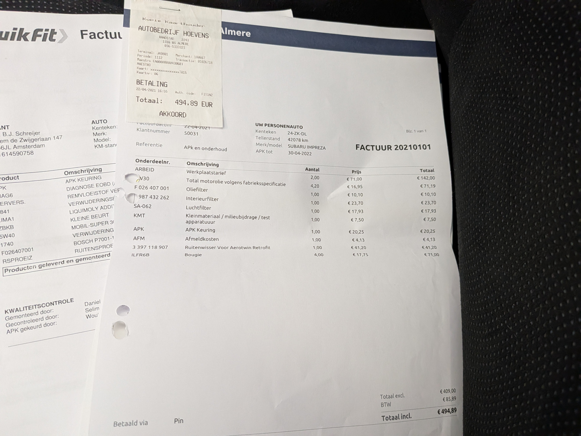 Foto van Subaru Impreza