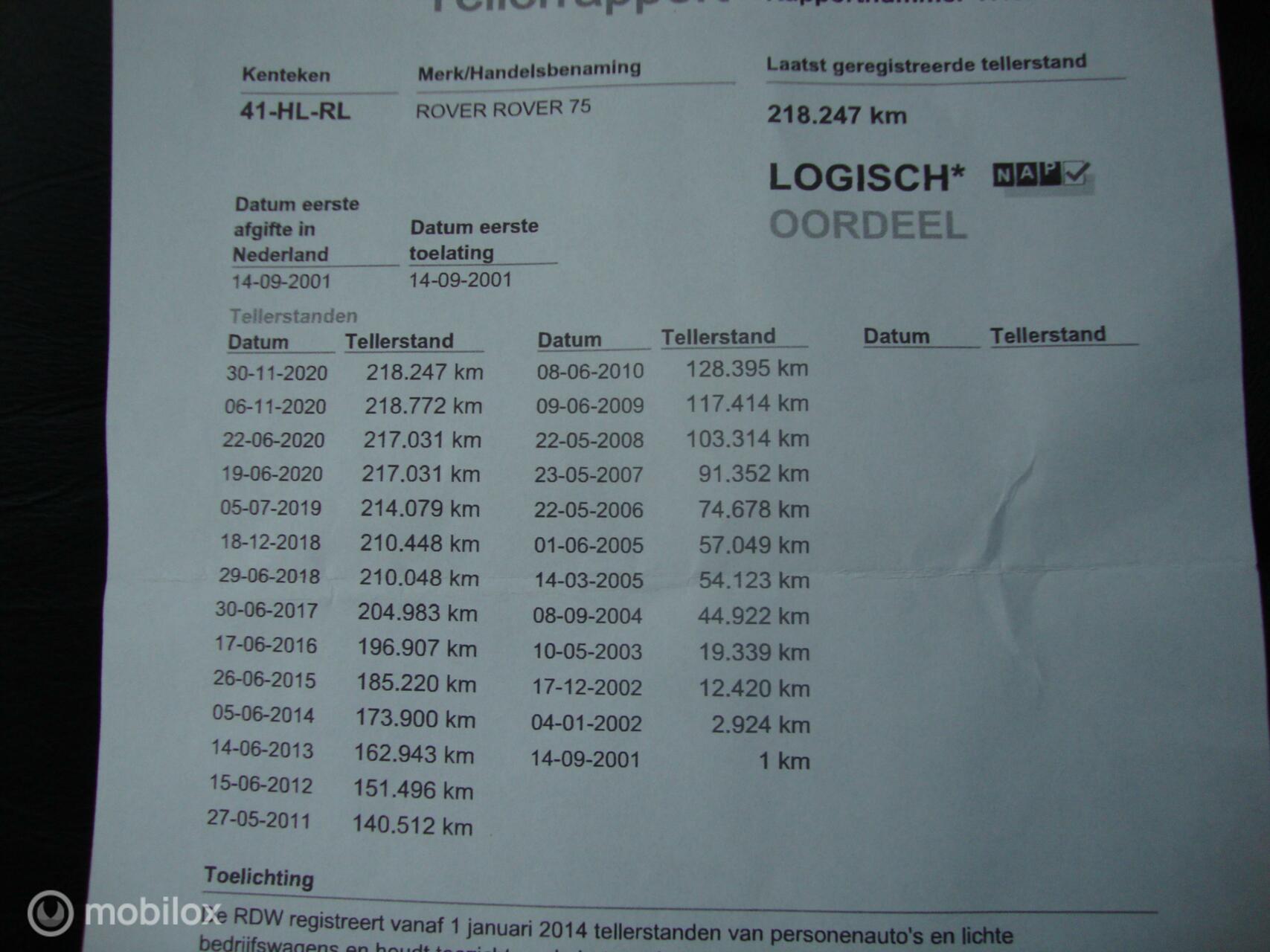 Foto van Rover 75