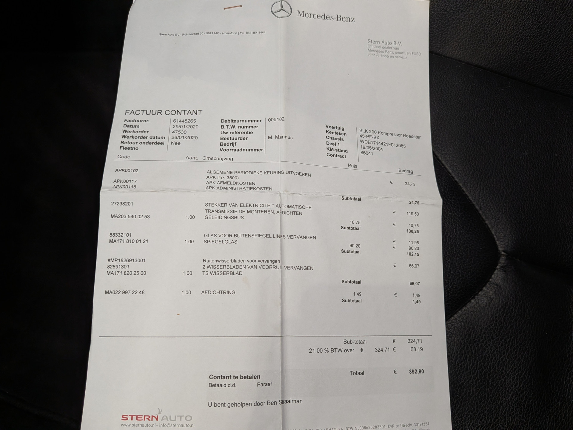 Foto van Mercedes-Benz SLK 200 Kompressor