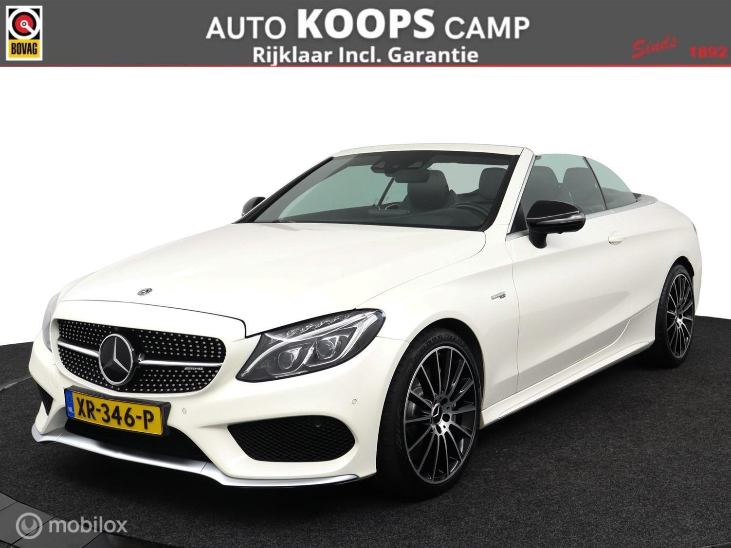 Mercedes-Benz AMG C 43 AMG 43 4MATIC 367Pk Aut-9 | Zwart-leder | Stoelverw./koeling | Sportuitlaat | parelmoer wit metallic |Carbon inleg |elec. stoelen met geheugen| Burmester Audio | DEALER-STAAT 2018 - voorkant