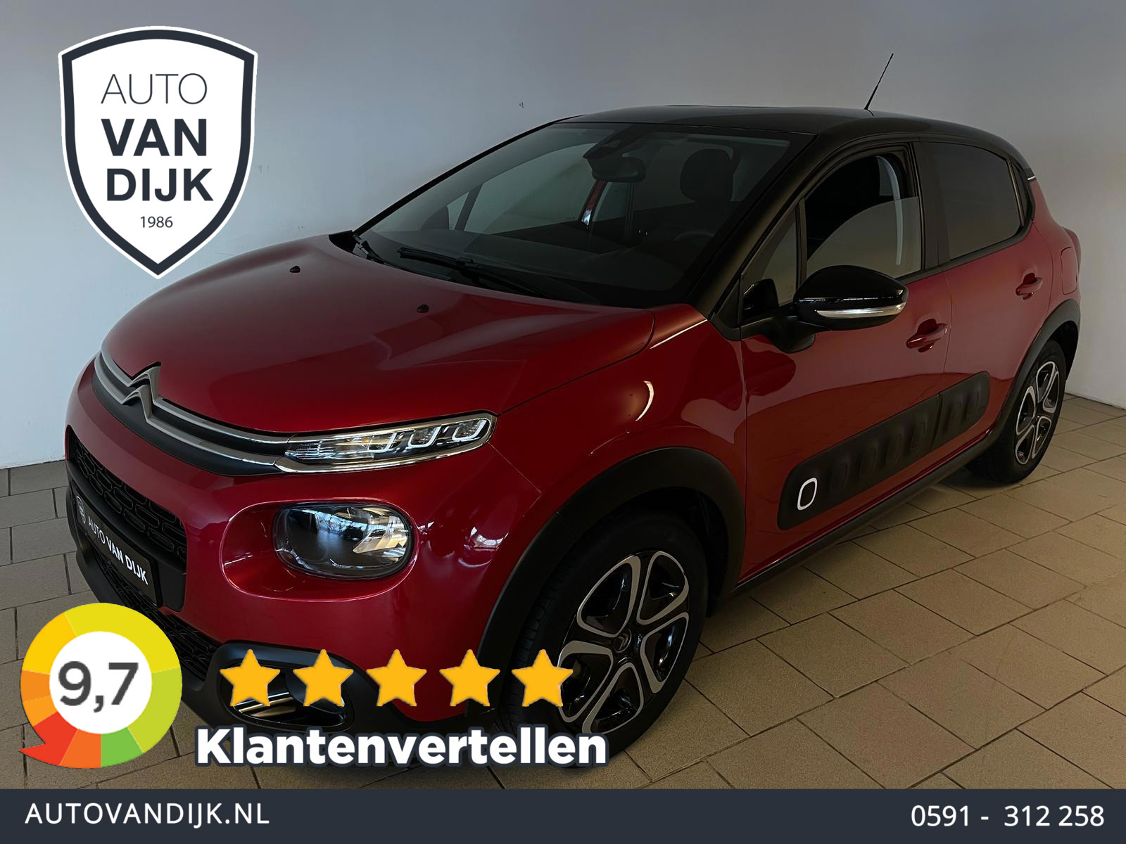 Citroen C3 1.2 S&S Feel Edition AIRCO CLIMA NAVI CRUISE APPLE CARPLAY TREKHAAK PDC PRIVACY GLAS NIEUWSTAAT 2020 - voorkant