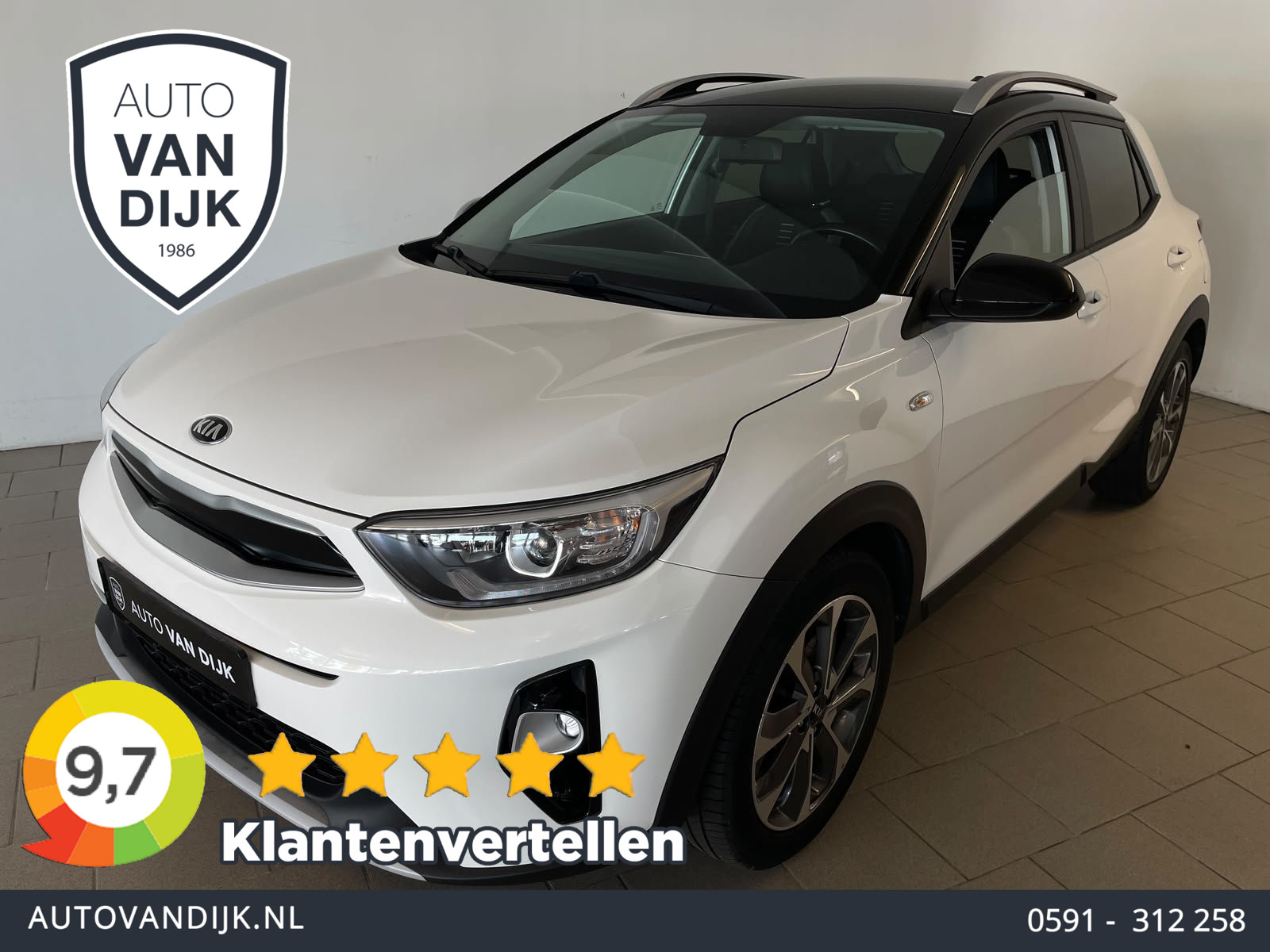 Kia Stonic 1.0 T-GDi Sports Edition AIRCO NAVI CRUISE BLUETOOTH MULTI STUUR CAMERA ELEK RAMEN CENT VERG VELGEN ZEER NETTE AUTO 2020 - voorkant