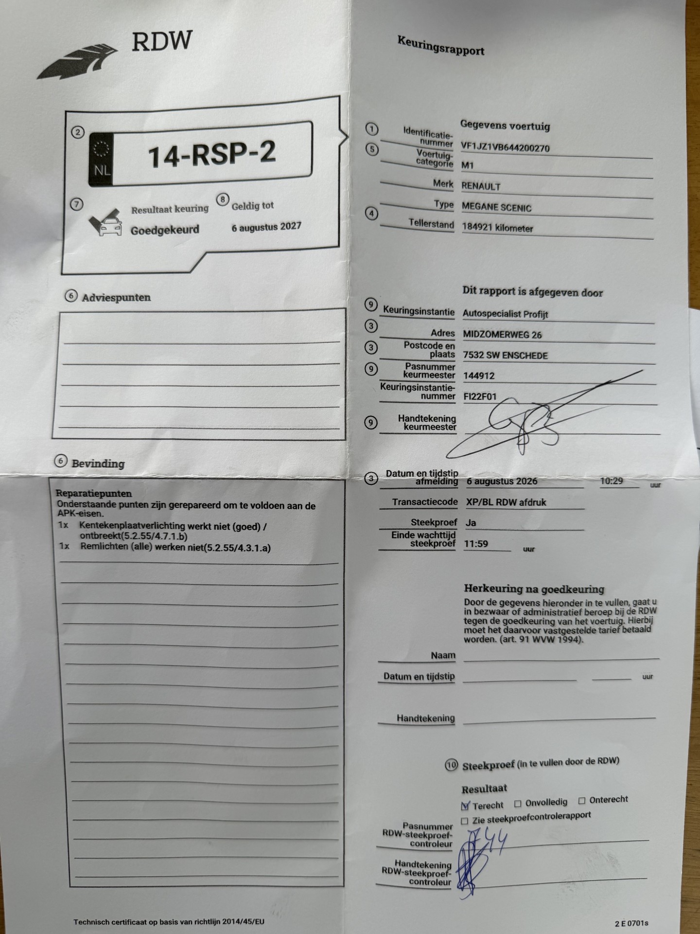 Foto van Renault Megane Scenic