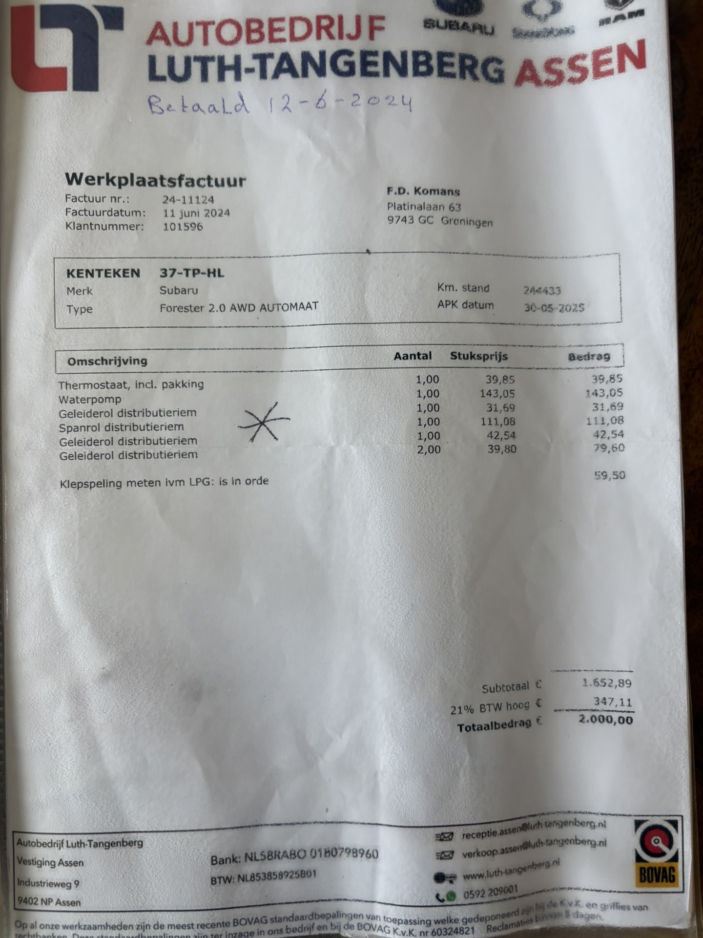 Foto van Subaru Forester