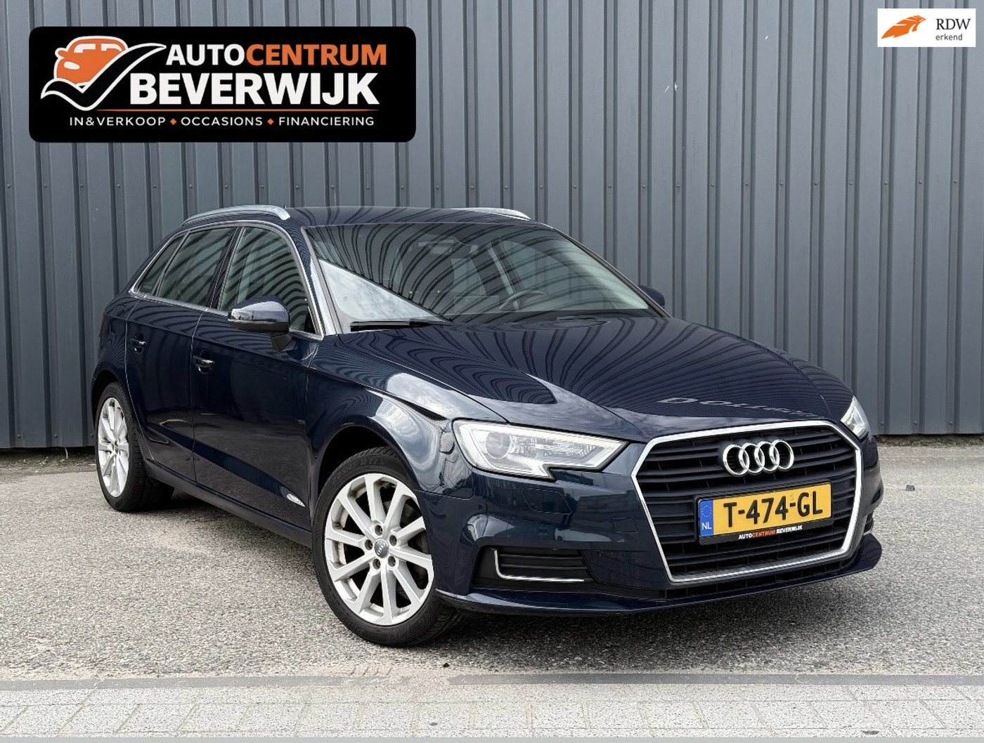 Audi A3 Sportback 1.0 TFSI Design Pro Line Plus 116pk Blauw 2017 - voorkant