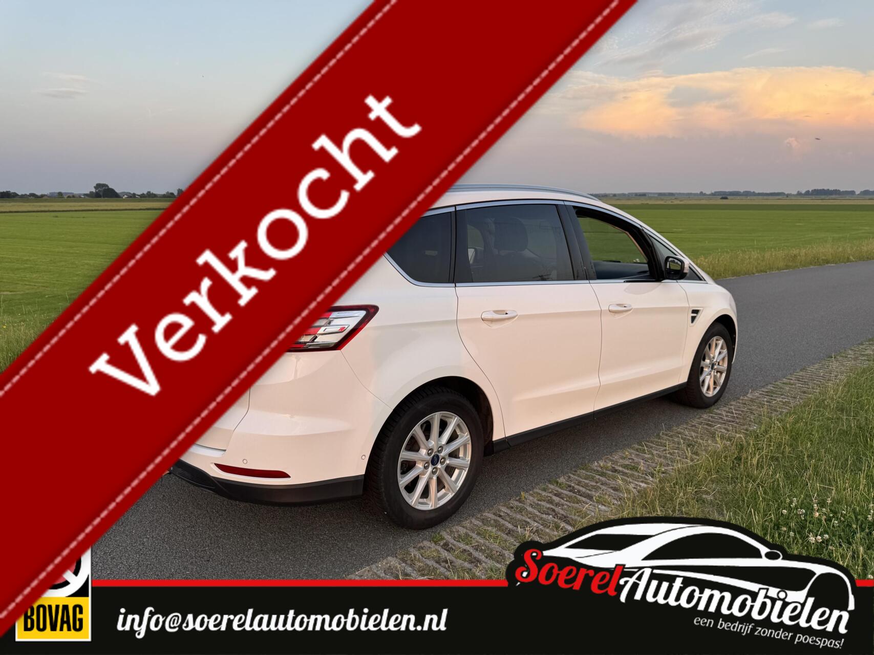 Ford S-max 1.5 Titanium 7persoons, clima, cruise, p.sensoeren 2017 - voorkant