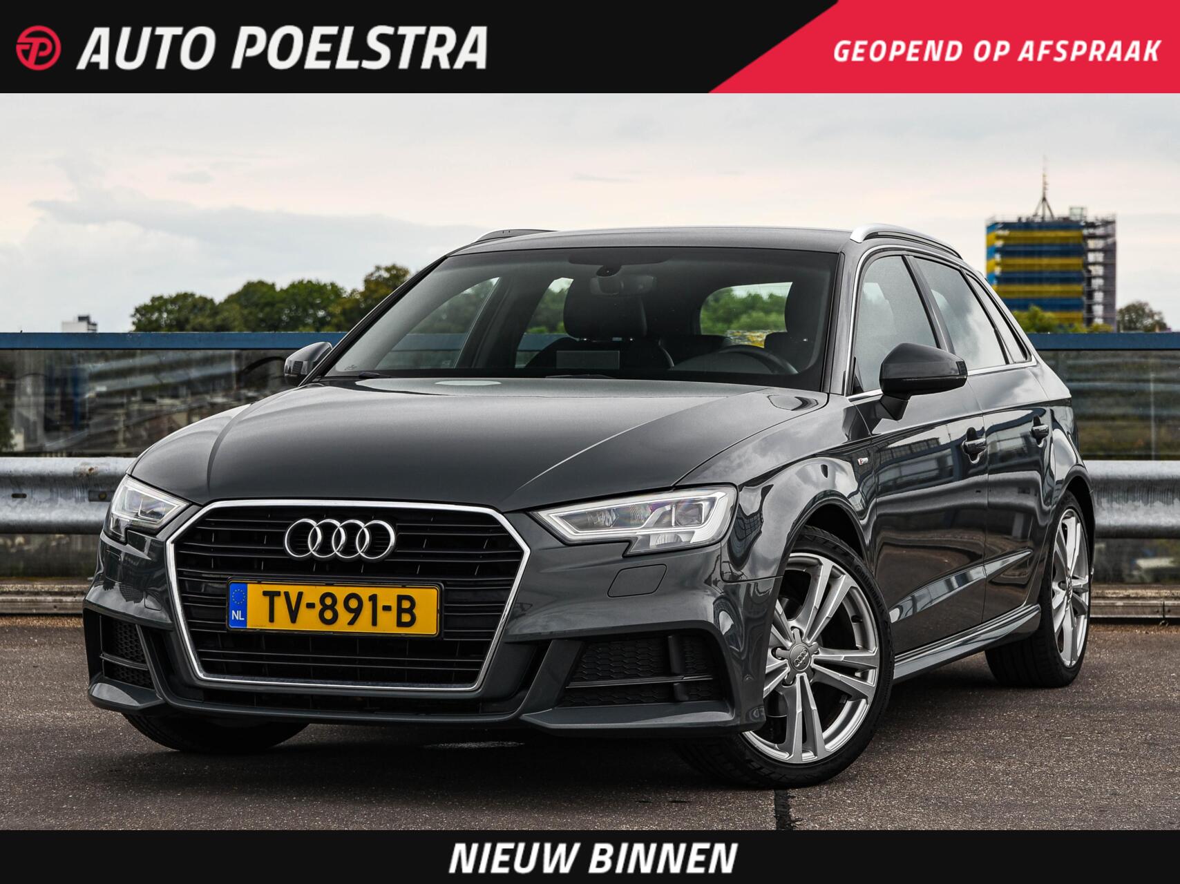 Audi A3 Sportback 30 TFSI Sport S Line Edition Automaat 3x S-Line LED Navigatie Cruise Control 18" 2018 - voorkant