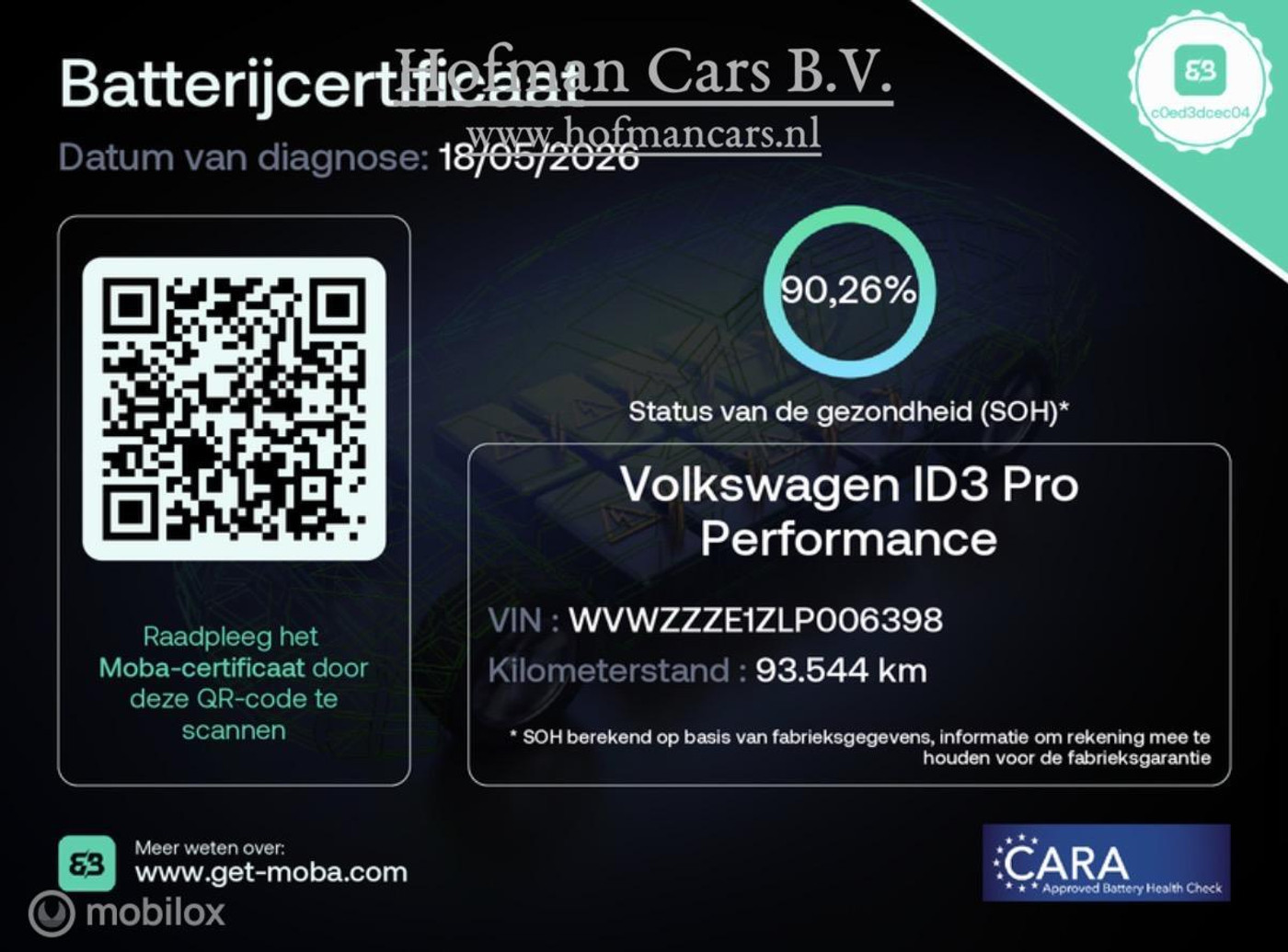 Foto van Volkswagen Id.3 Pro 150 KW