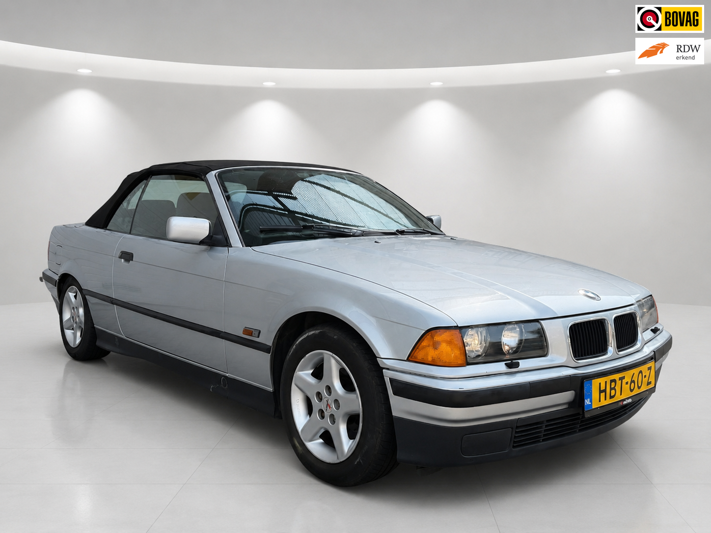 BMW 3-serie Cabrio 318i, airco, lichtmetaal, cabriolet, taxatie rapport 36 M geldig, apk, geschiedenis aanwezig, inruil mogelijk. 1995 - voorkant