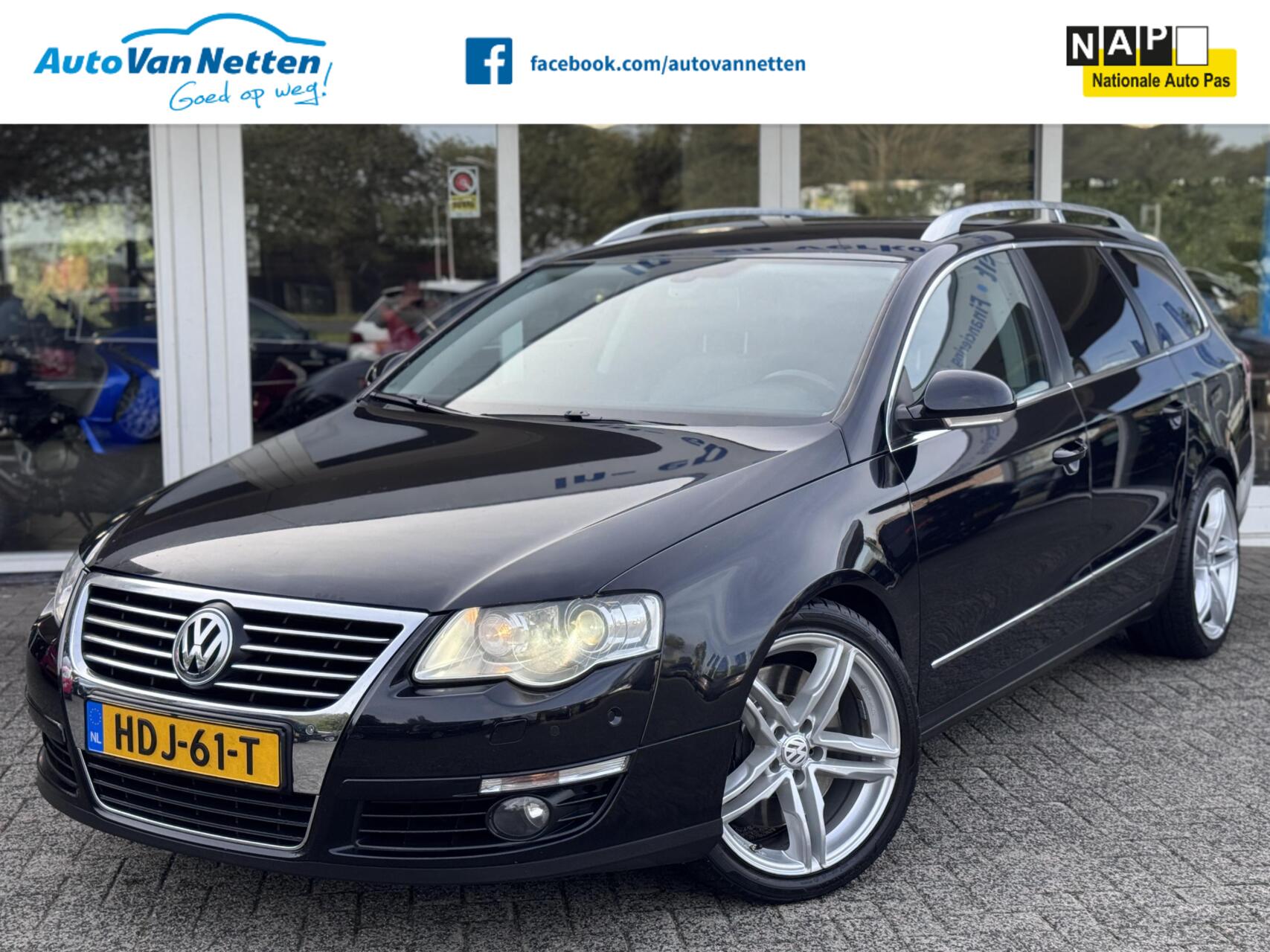 Volkswagen Passat Variant 3.2 V6 250pk 4 Motion, Highline,Xenon,Leder,Clima,Cruise, 2009 - voorkant