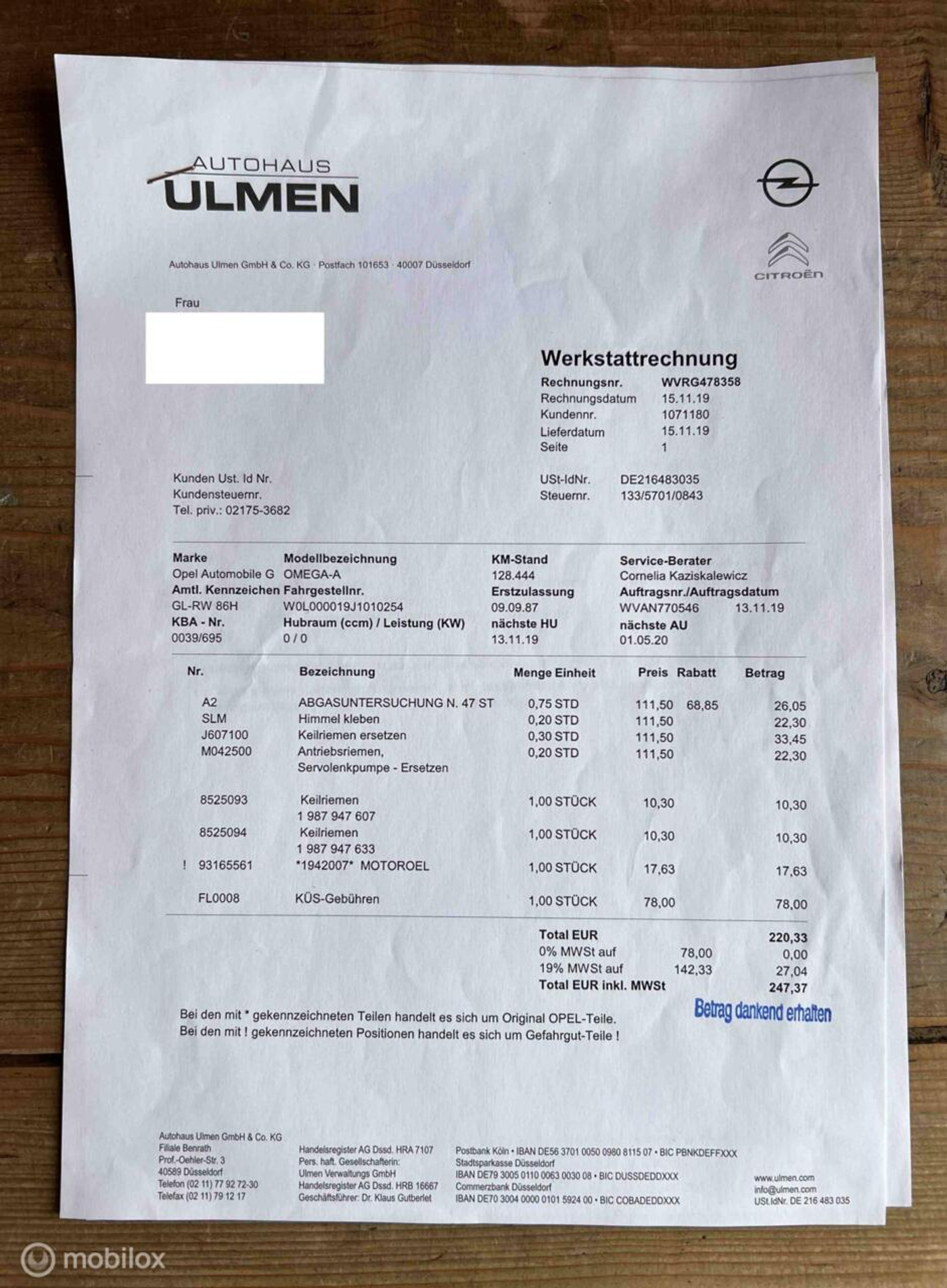 Foto van Opel Omega
