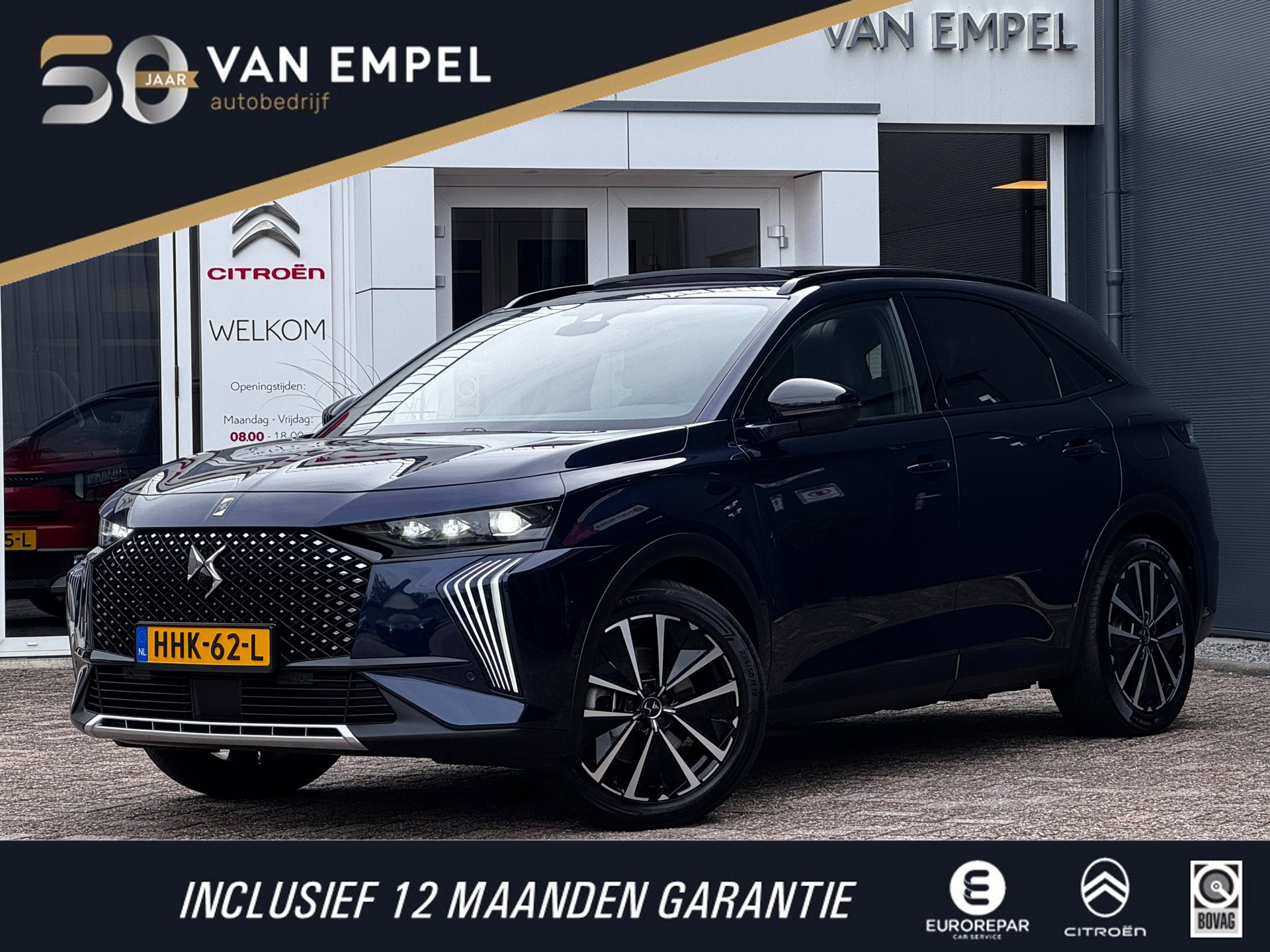 DS 7 1.6 PHEV 300 4x4 Etoile | 100% SOH | NL-Auto | Panoramadak | Leder + Memory | 360 Camera | Winter Pack 2025 - voorkant