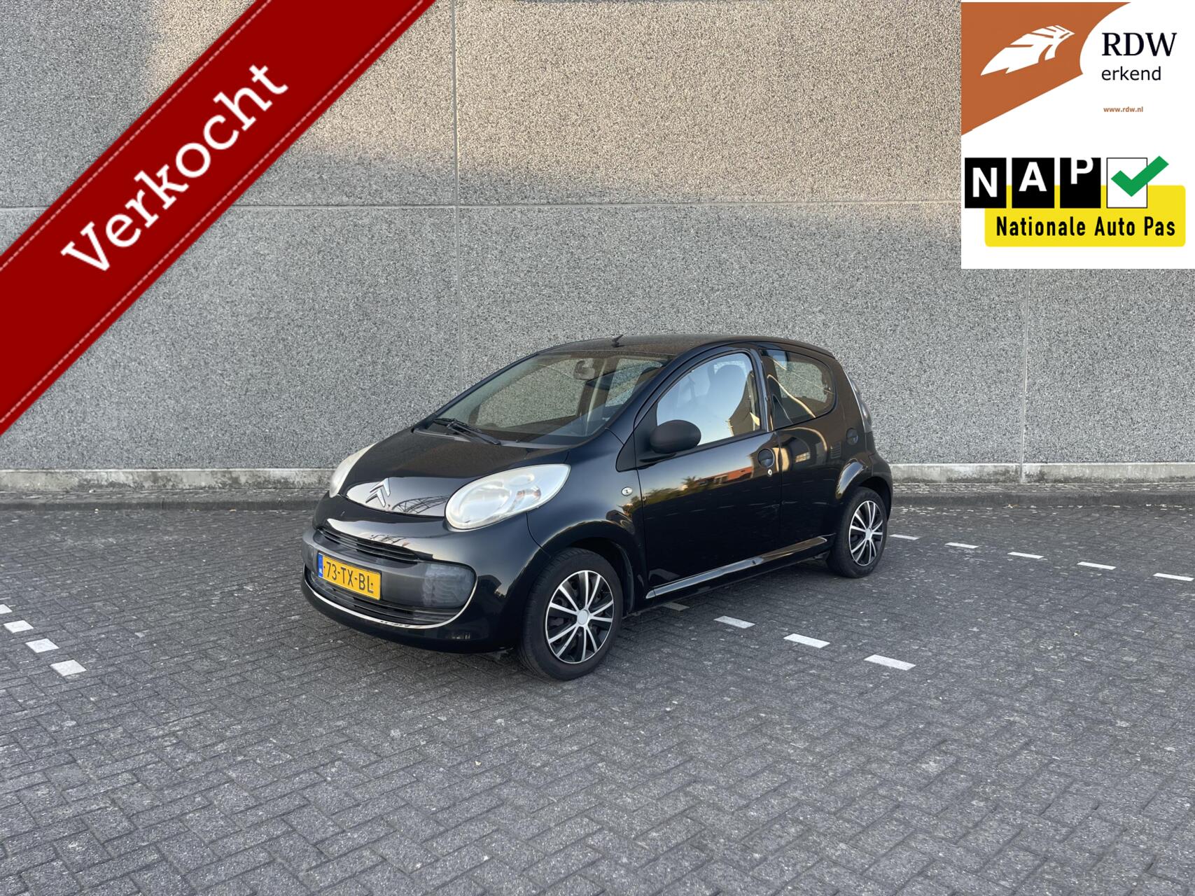 Citroen Citroen C1 1.0 157DKM | NAP | APK-27 | 5DEURS | ZWART | 2007 - voorkant