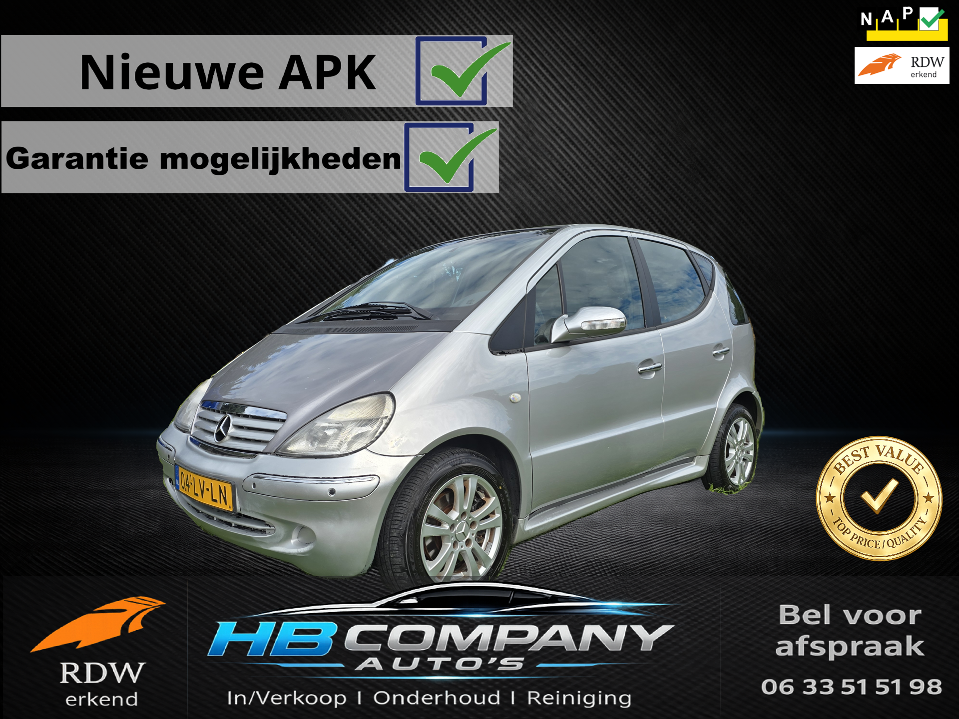 Mercedes-Benz A 210 Evolution 210 Evolution Avantgarde | Carplay | Nieuwe APK | NAP 2003 - voorkant