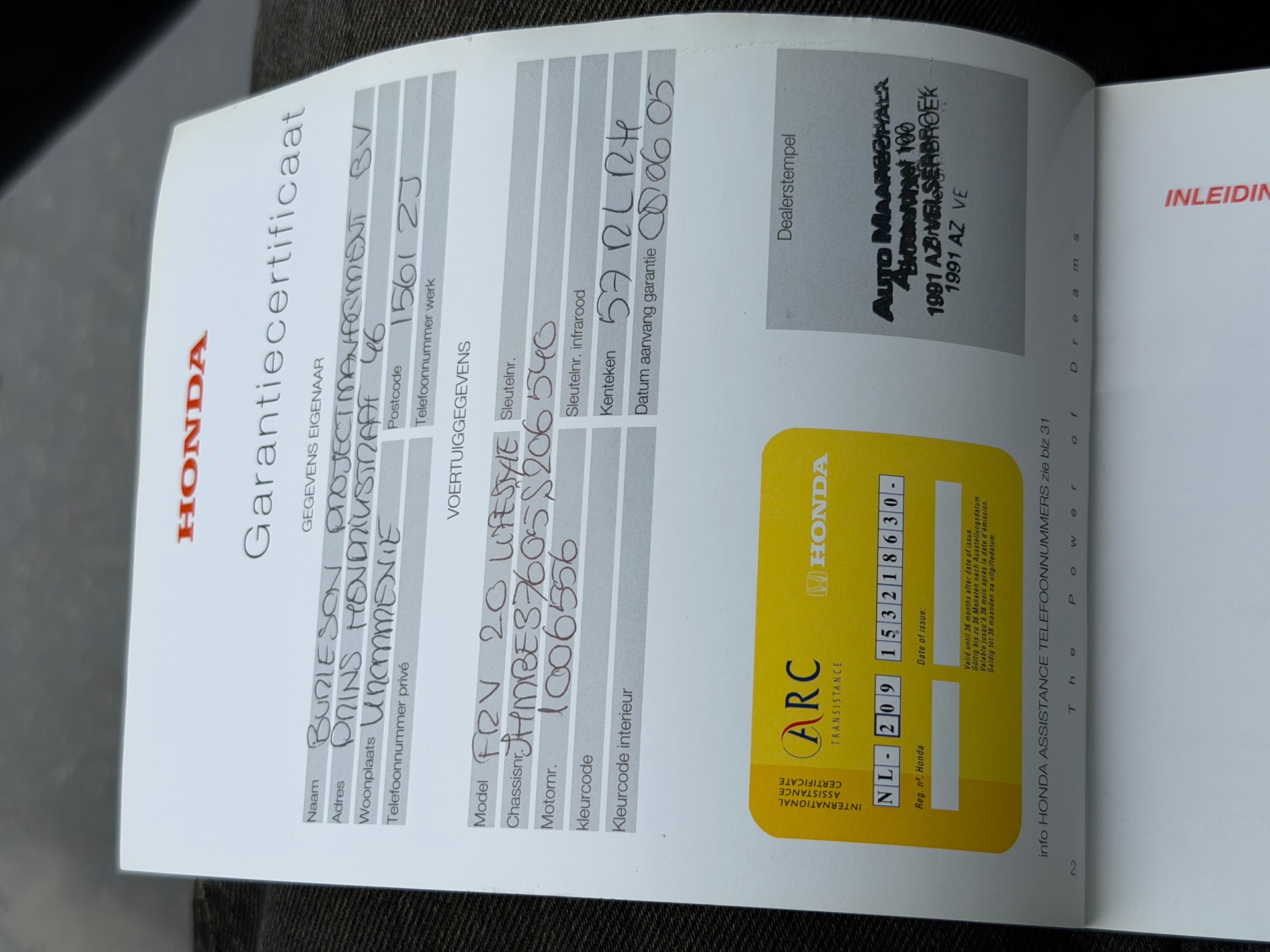 Foto van Honda Fr-v