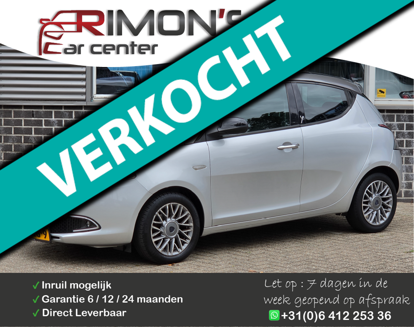 Lancia Ypsilon 0.9 TwinAir Platinum Leder Airco Apk Tm 11-2027 2011 - voorkant