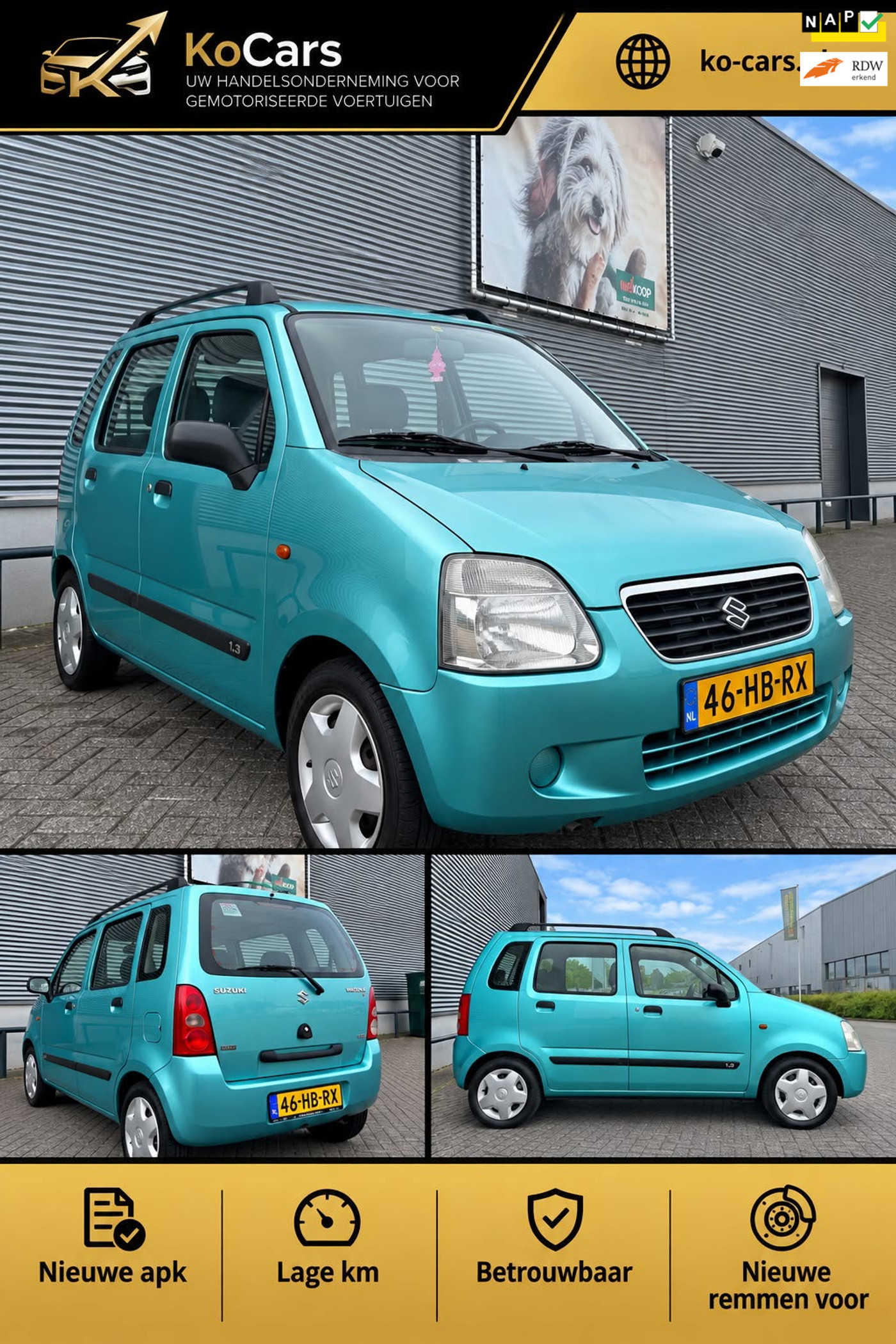 Suzuki Wagon R / Nwe Apk / Lage km / Multimedia 2001 - voorkant
