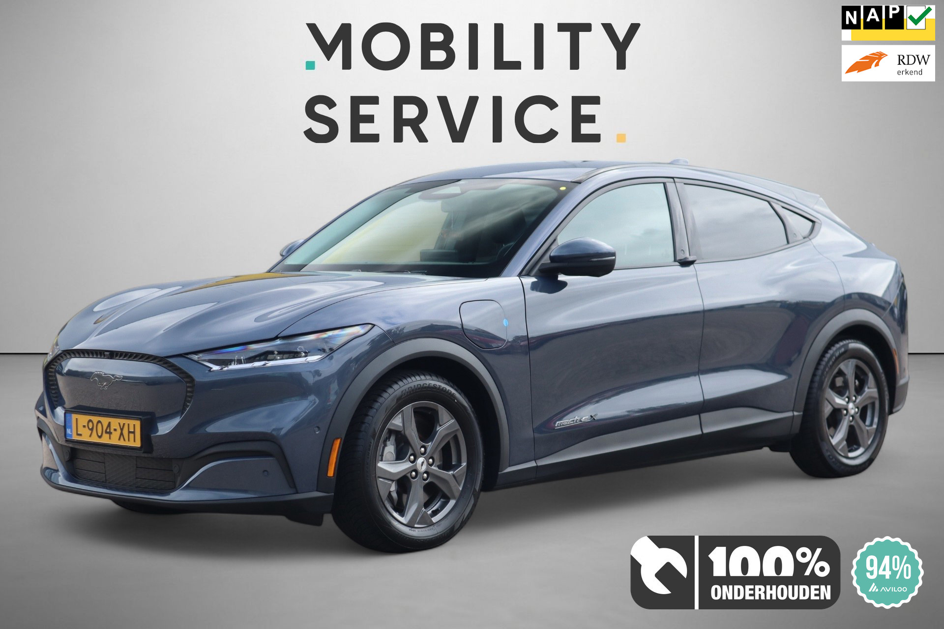 Ford Mustang Mach-e Extended RWD 98 kWh SOH 94% Leder Aut 2021 - voorkant
