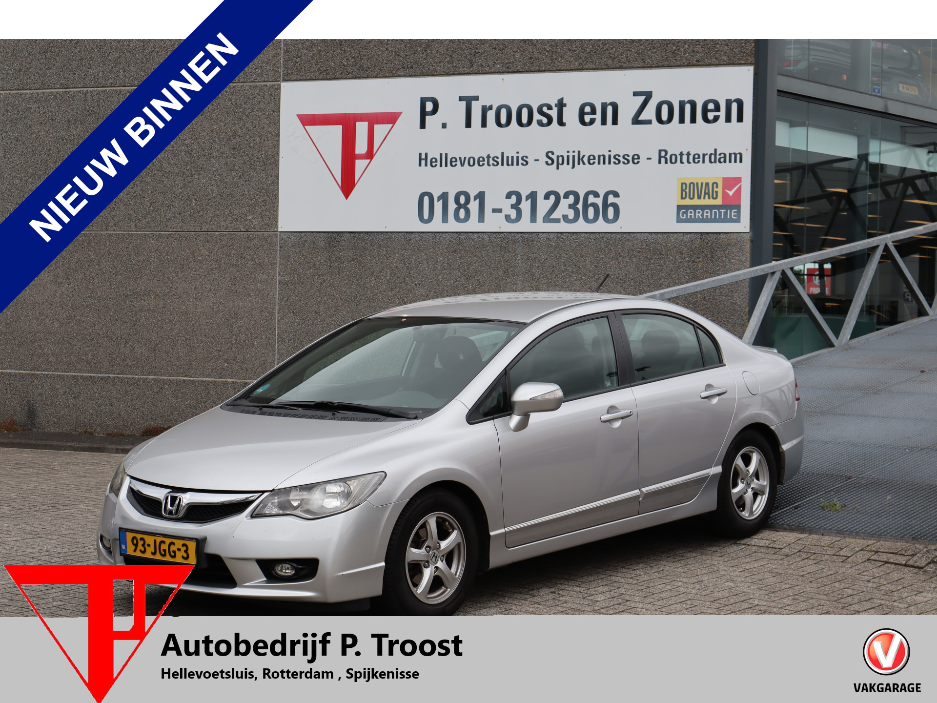 Honda Civic 4dr Hybrid 1.3 Hybrid Automaat/NL Auto/Stoelverwarming/Cruise control/Climate control MEENEEMPRIJS/HANDELSPRIJS/EXPORTPRIJS APK TOT 03-11-26 2009 - voorkant