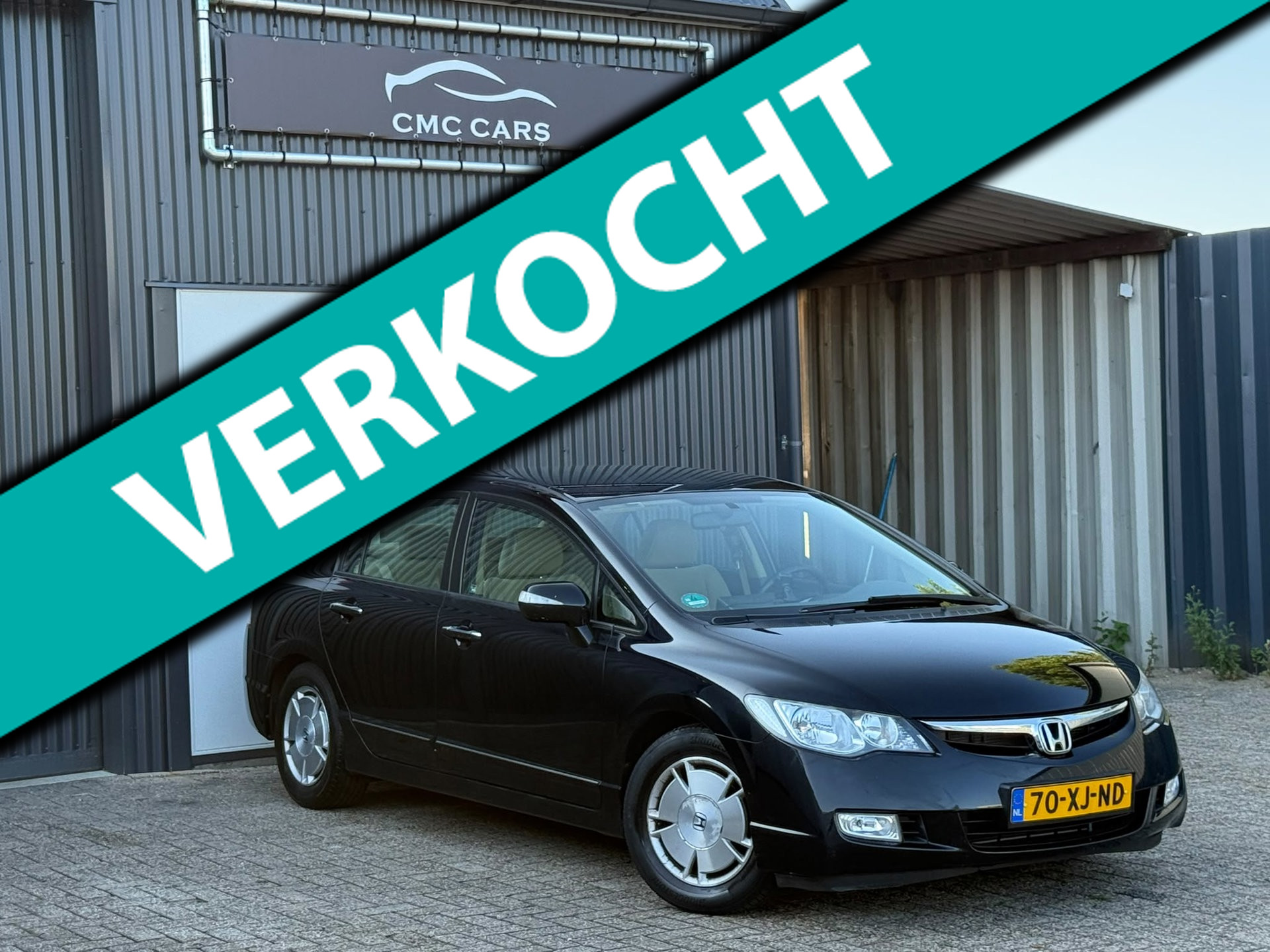 Honda Civic 4dr Hybrid 1.3 Hybrid Elegance 2E EIGENAAR//UNIEKKMS!!//AIRCO//RIJDTGOED//STOELVERW. 2007 - voorkant