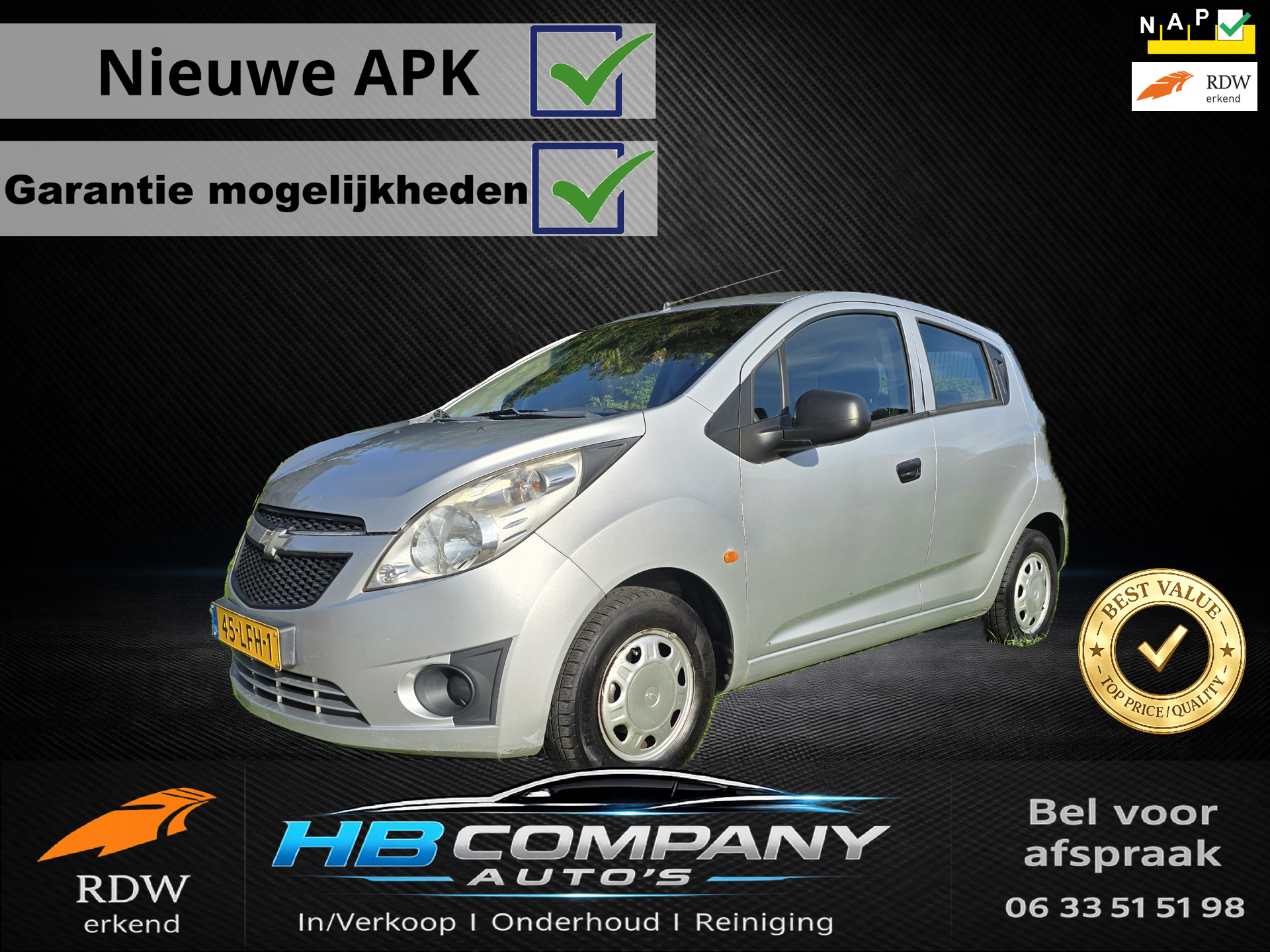 Chevrolet Spark 1.0 16V LS / 5-DRS/ APK / NAP 2010 - voorkant
