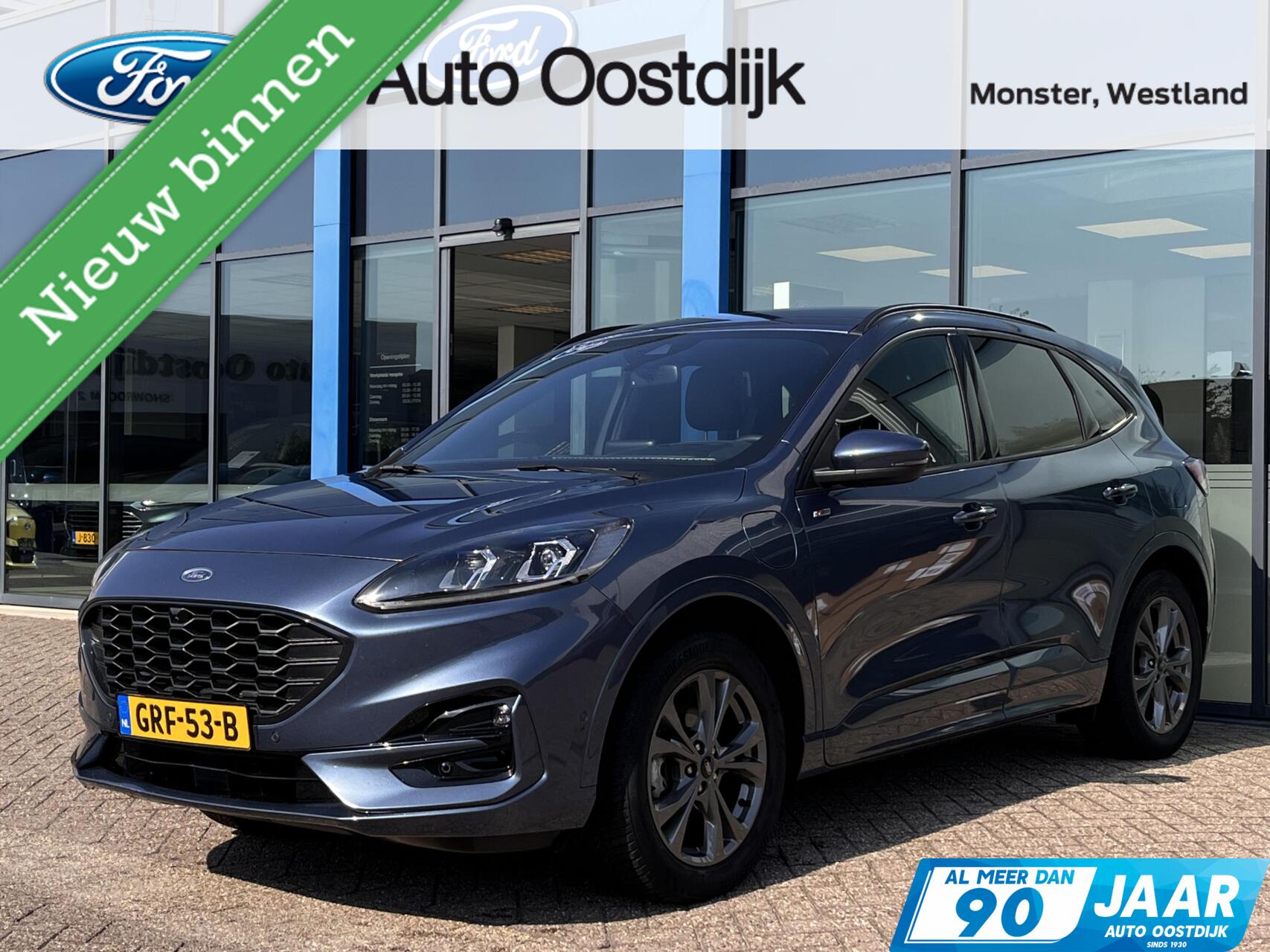 Ford Kuga 2.5 PHEV ST-Line X 225PK Elek. Trekhaak Adaptieve Cruise Winterpack Camera Blind-Spot Navi Climate B&O Head-Up Privacy Glass Keyless *1500KG Trekgewicht* 2022 - voorkant