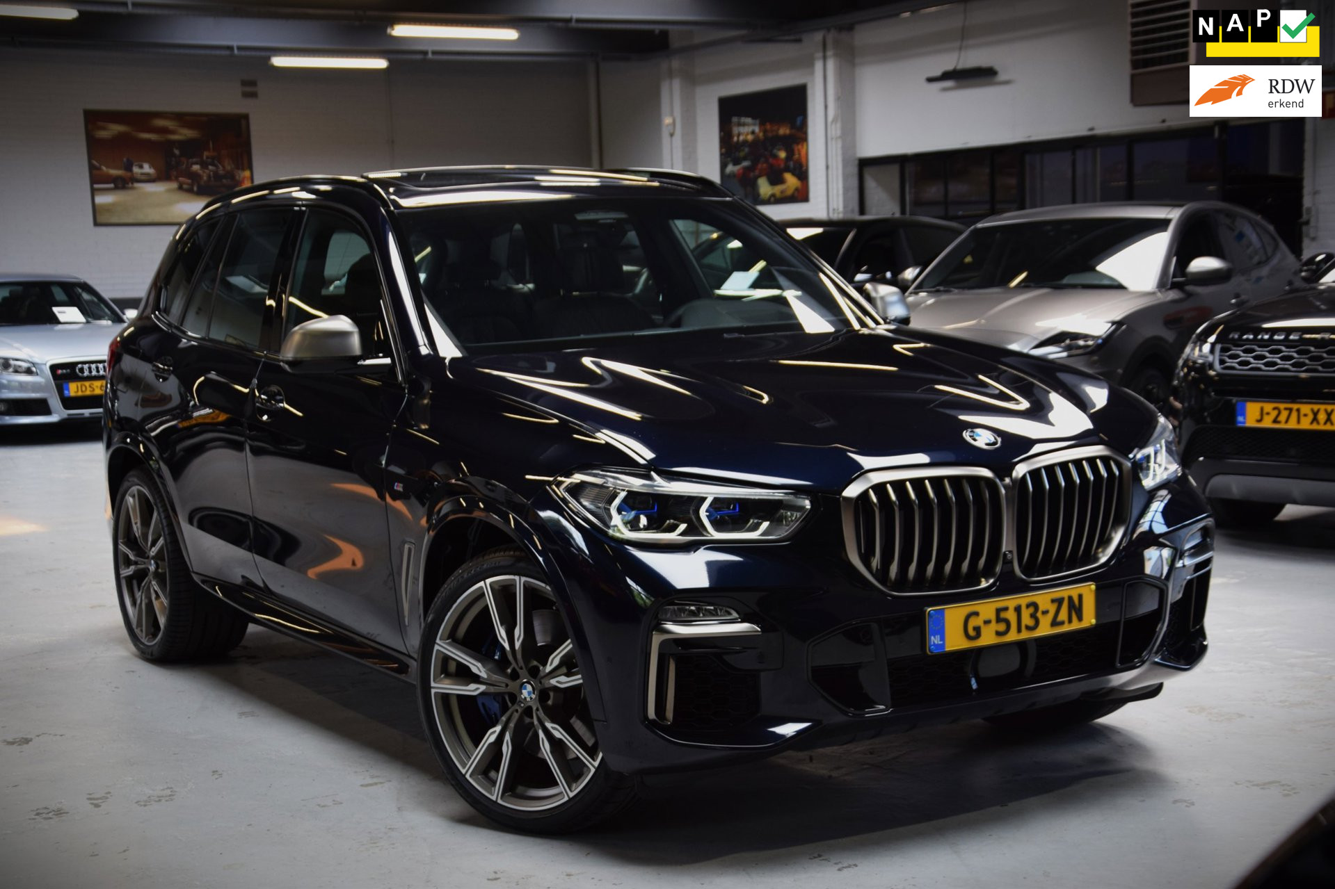BMW X5 M50i M50i V8 High Executive Navi|Leder|Dealer onderhouden|Massage|Swarovski|Sky-Lounge|531pk!!|ACC|Org.NL 2020 - voorkant