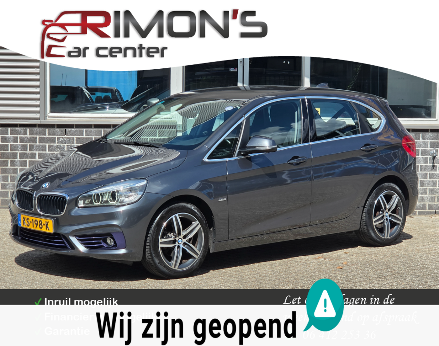 BMW 216i Active Tourer 216i Sport-Line Navi Pdc Led Pakket 2016 - voorkant