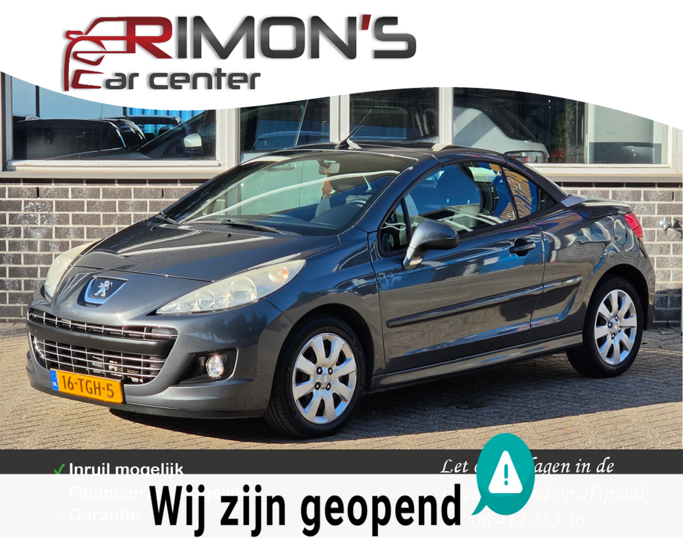 Peugeot 207 1.6 VTi Cabrio Cruise Controle Elek Pakket 2012 - voorkant