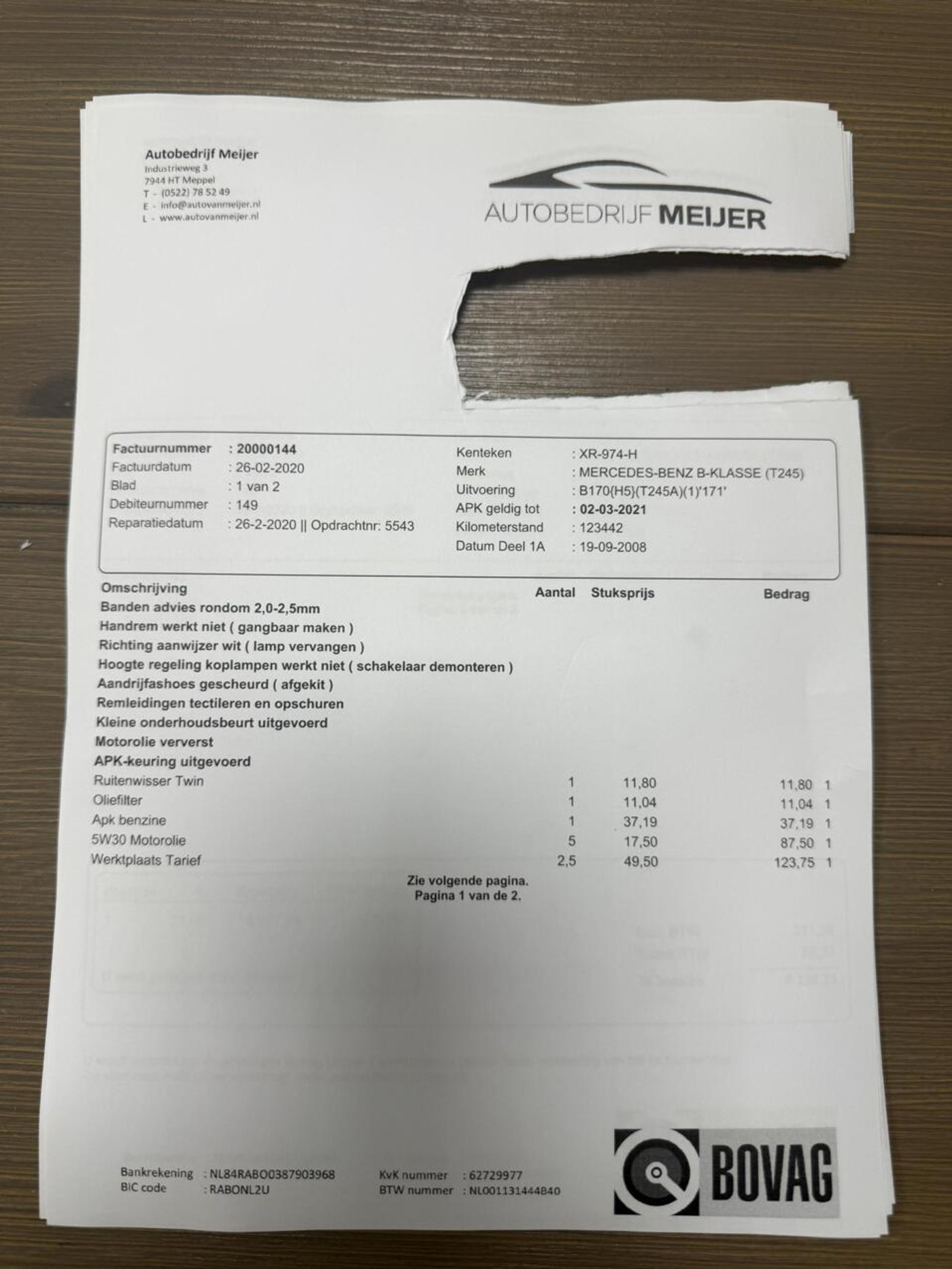 Foto van Mercedes-Benz B 170