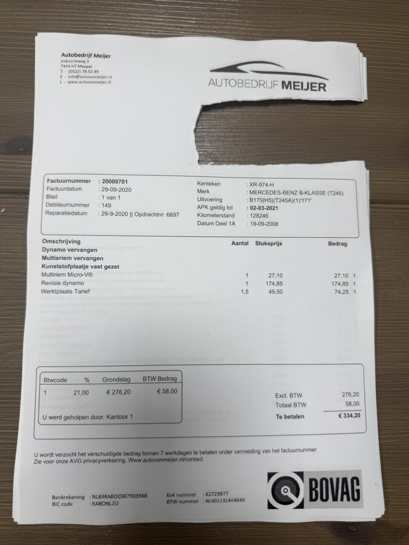 Foto van Mercedes-Benz B 170