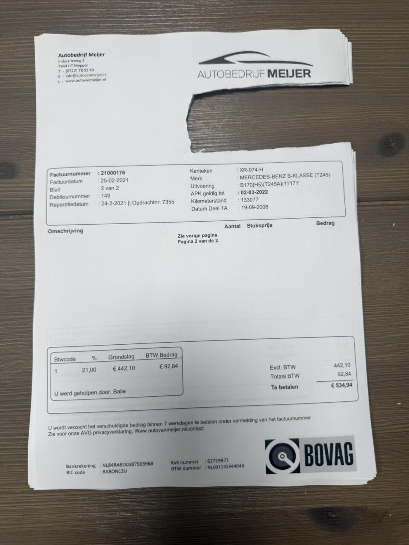 Foto van Mercedes-Benz B 170
