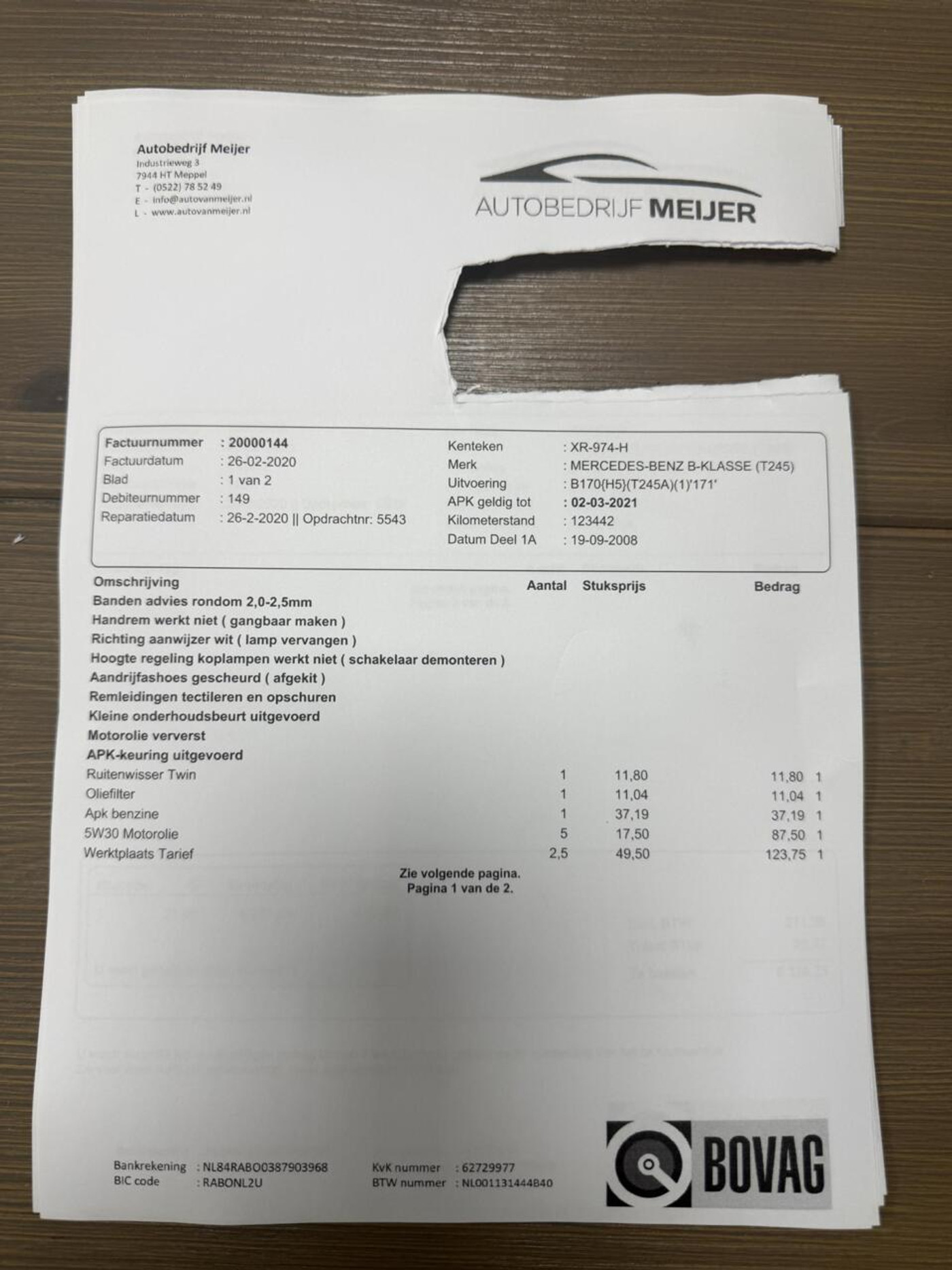 Foto van Mercedes-Benz B 170