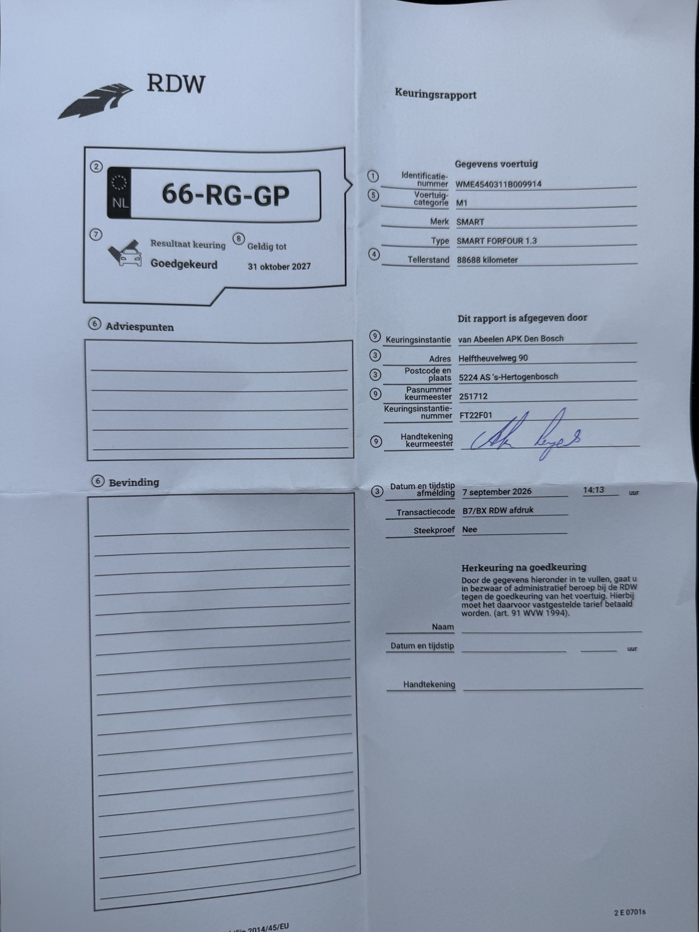 Foto van Smart Smart Forfour 1.3