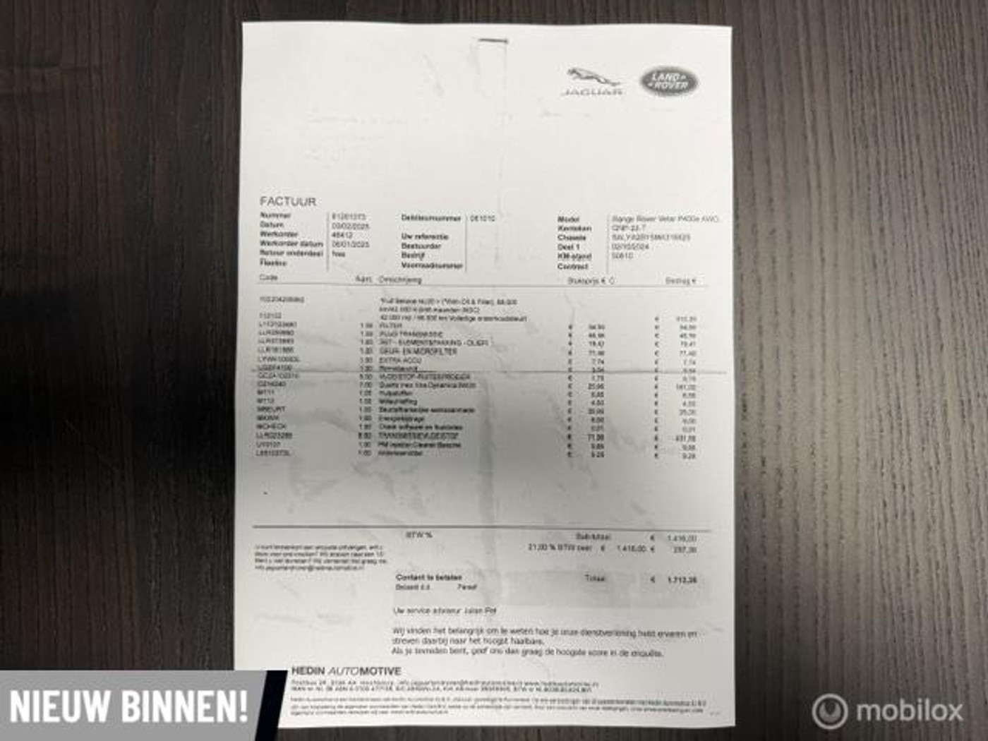 Foto van Land Rover Range Rover Velar