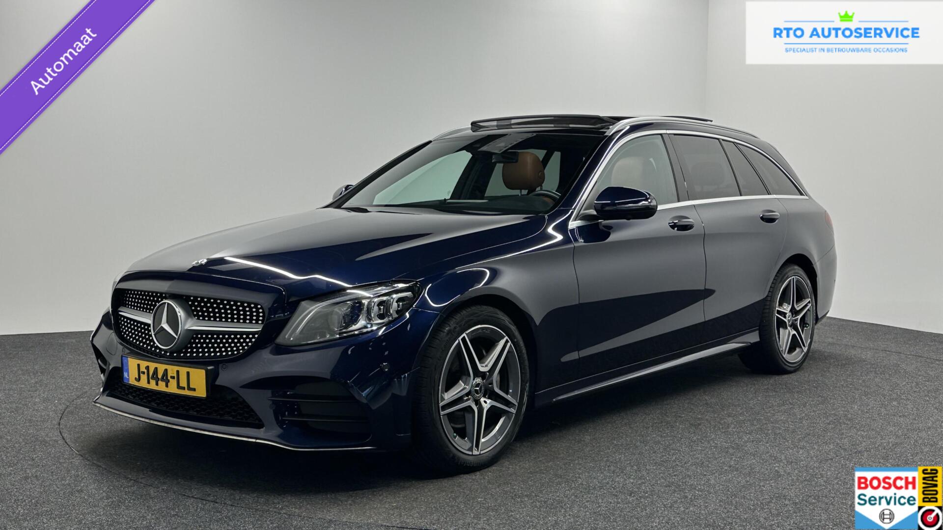 Mercedes-Benz C-klasse Estate 200 Business Solution AMG LEER PANO. 2020 - voorkant