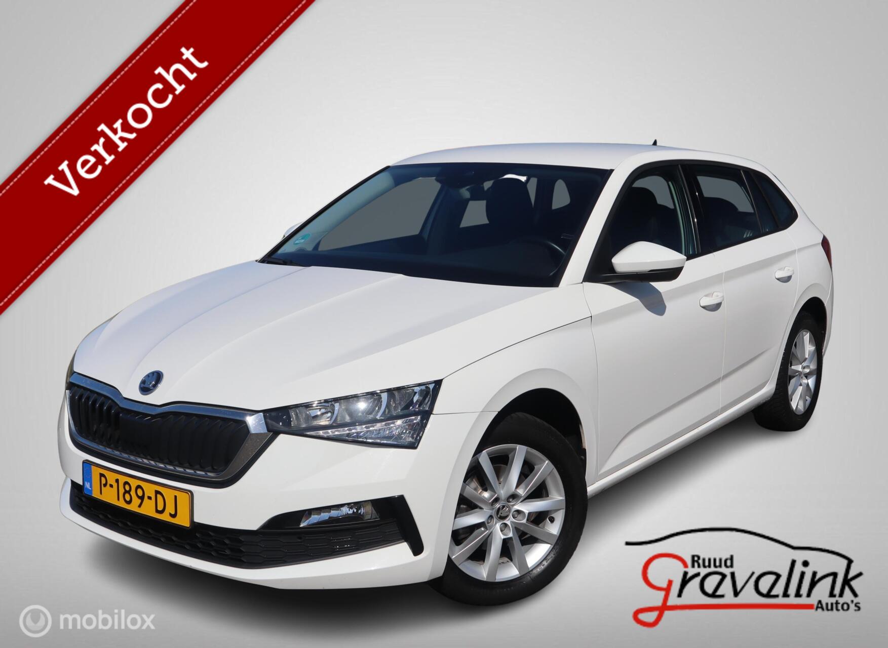Skoda Scala TSI 110 PK H6 Carplay Trekhaak Led Koplamp Parkeersensor 2022 - voorkant