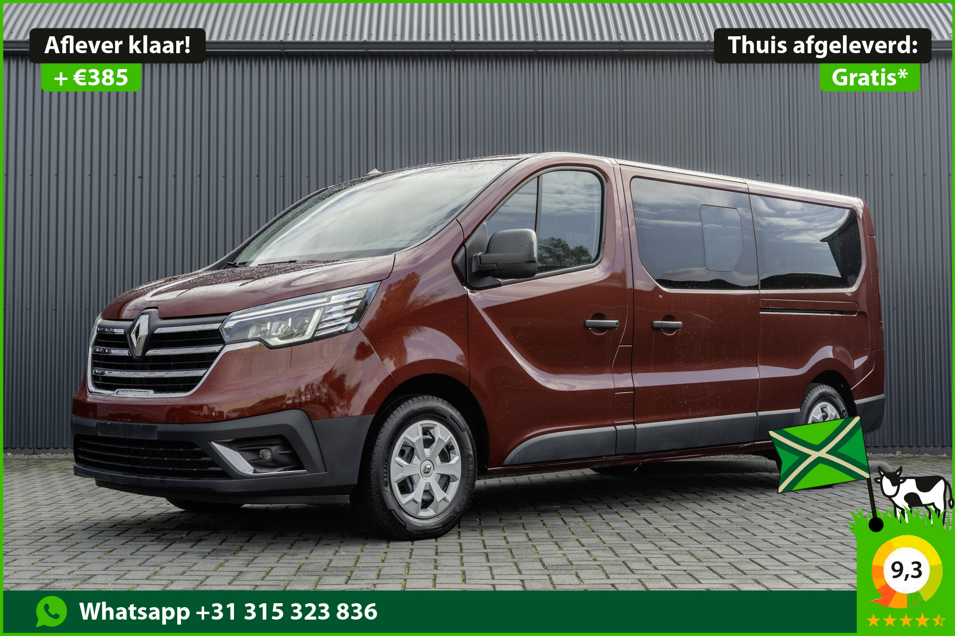 Renault Trafic Blue dCi 150PK | 9-Zits | EX BTW/BPM | LED | Camera | Navigatie | Cruise | Airco | PDC | Euro 6 2024 - voorkant