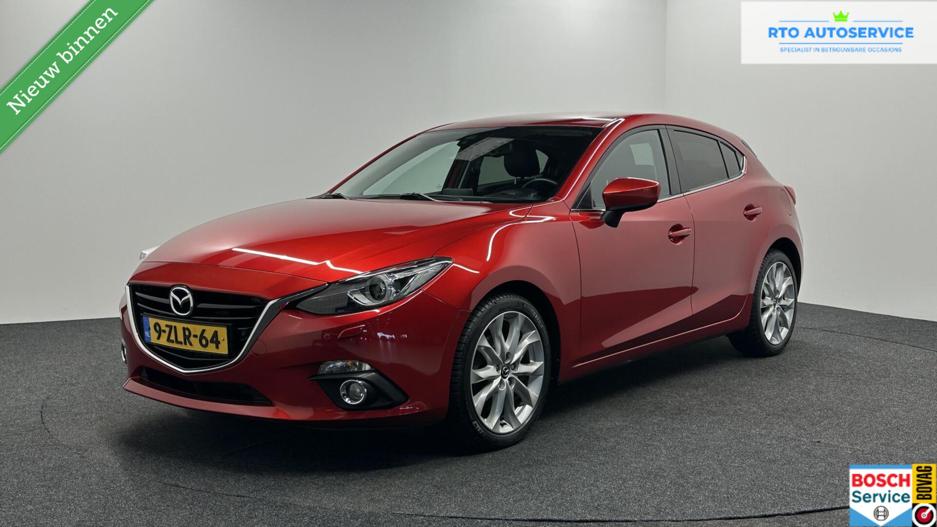 Mazda Mazda3 2.0 GT-M LEER NAVI CARPLAY ECC CRUISE LM 102000KM STOELVERWARMING. 2015 - voorkant
