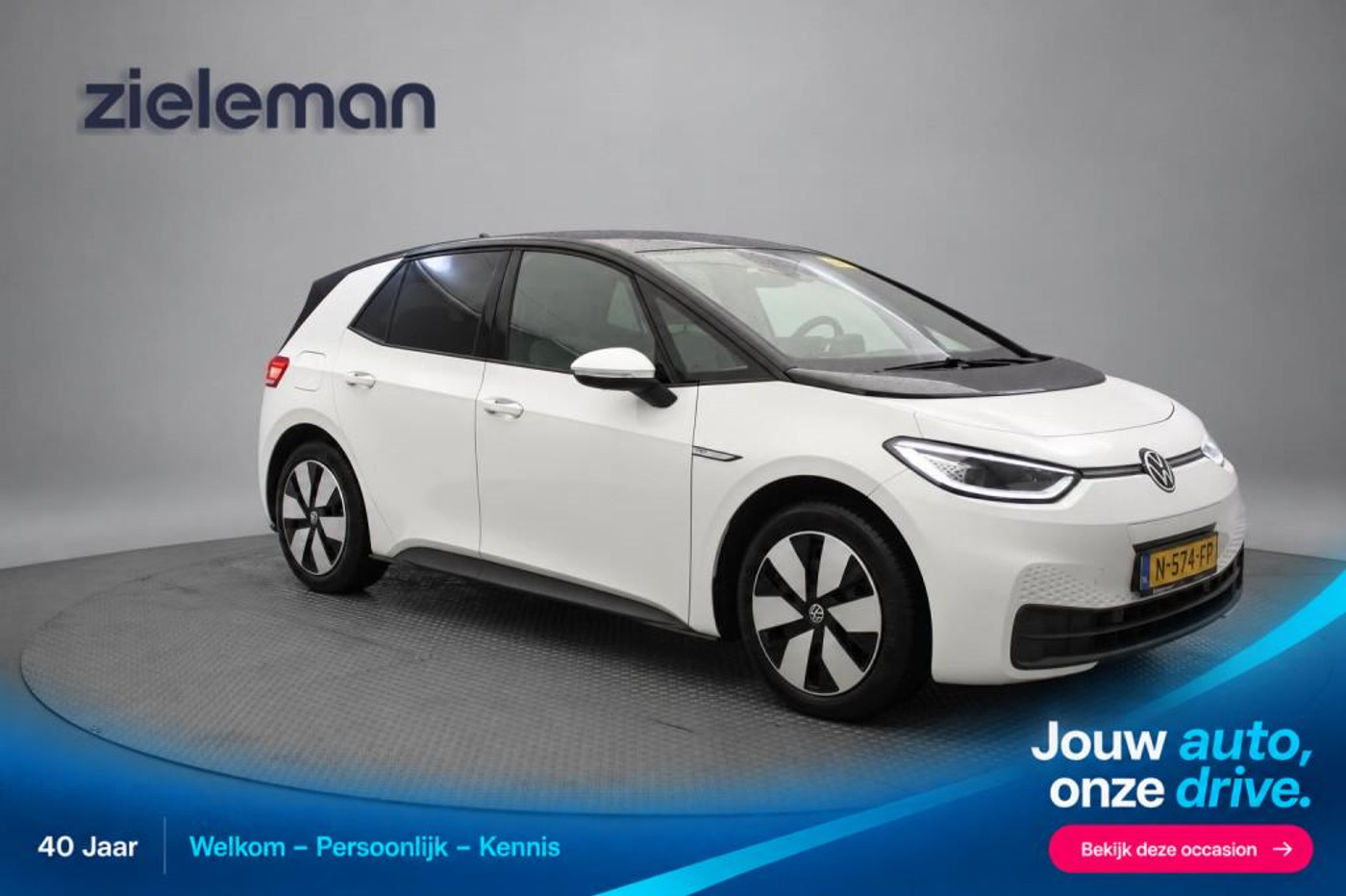 Volkswagen Id.3 Pro 107 KW Pro 58 kWh - Carplay, Cruise, Stoelverw. SOH 91,03% 2021 - voorkant