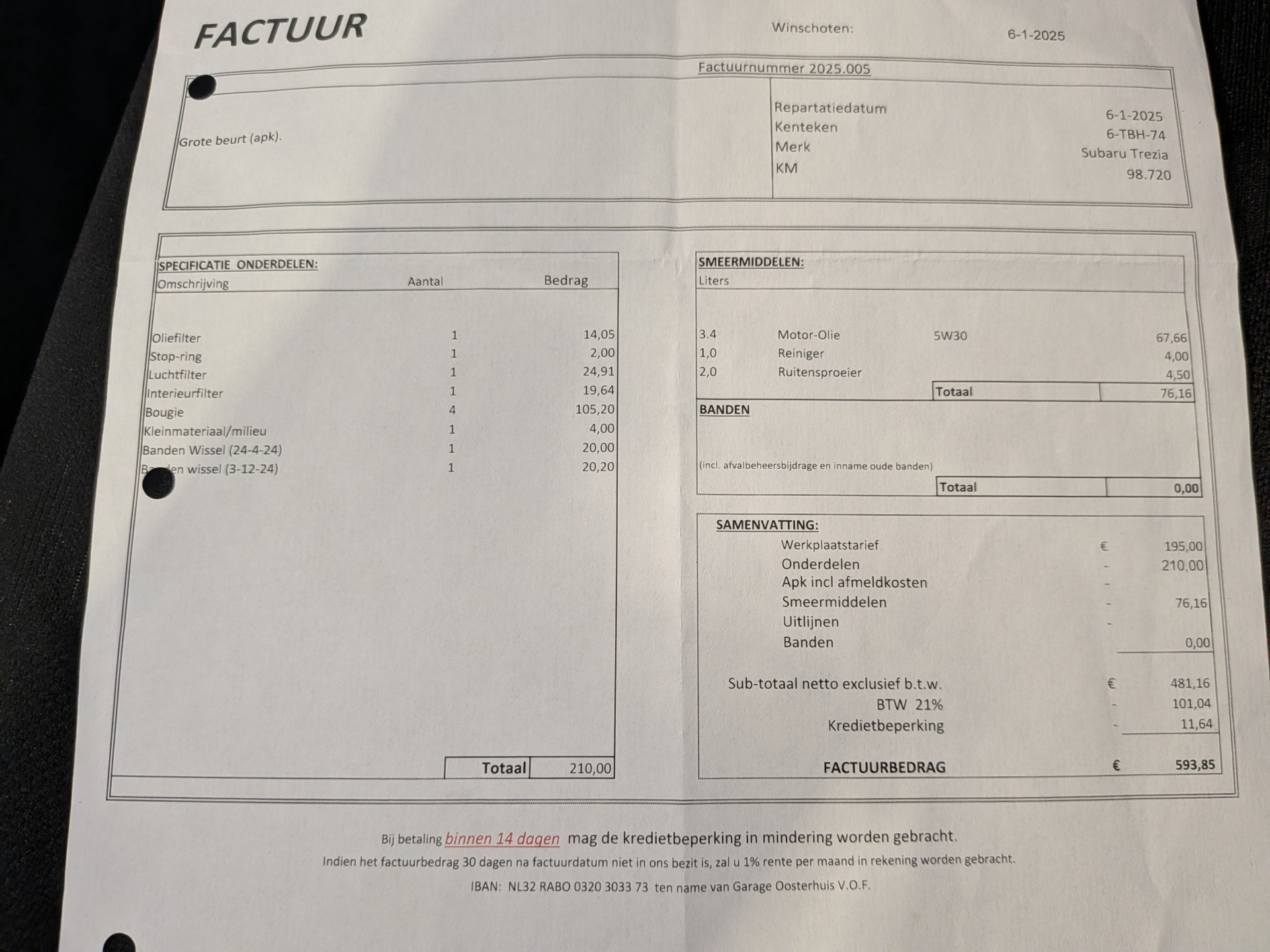 Foto van Subaru Subaru Trezia