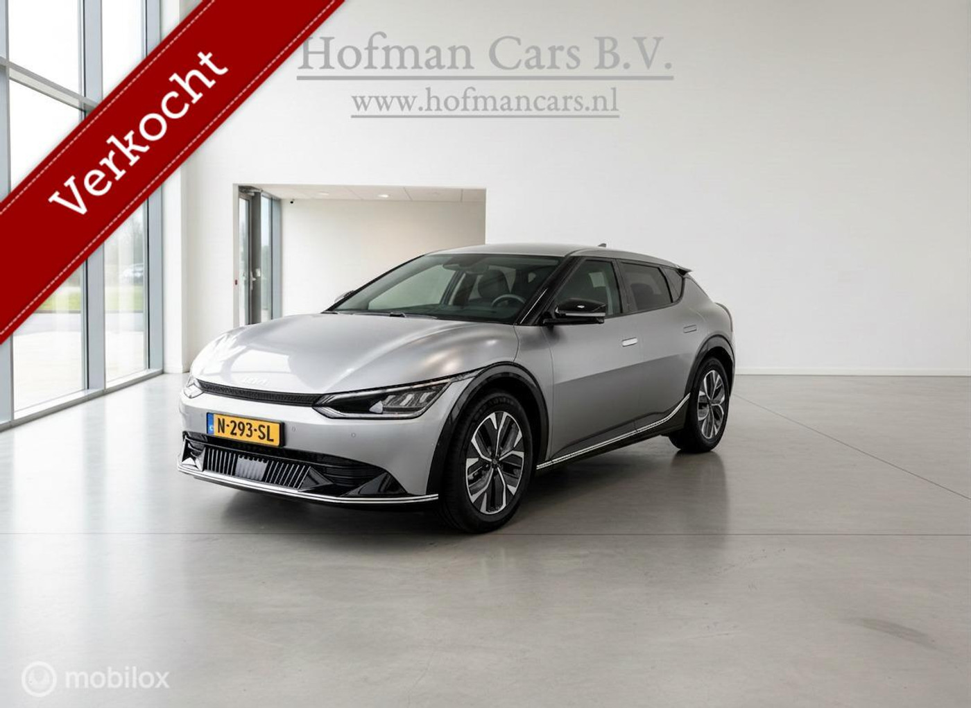 Kia Ev6 Plus 77.4 kWh | SOH 100% | Silver Mat Metallic | Leder | Stoelventilatie | Camera | NL AUto | Incl BTW 2021 - voorkant