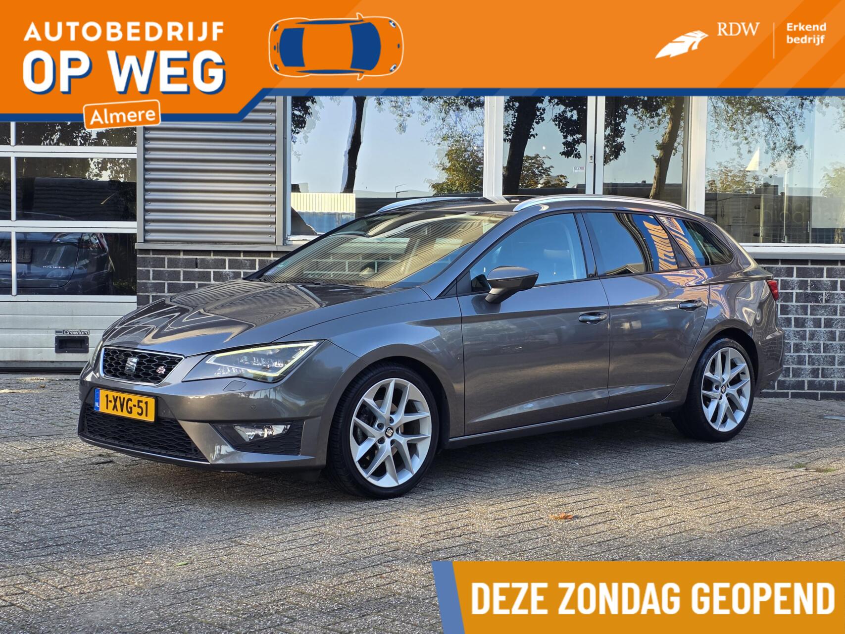 Seat Leon ST 1.4 TSI ACT FR Dynamic | Automaat | FR | NAP | Leder | Stoelverwarming | Trekhaak 2015 - voorkant